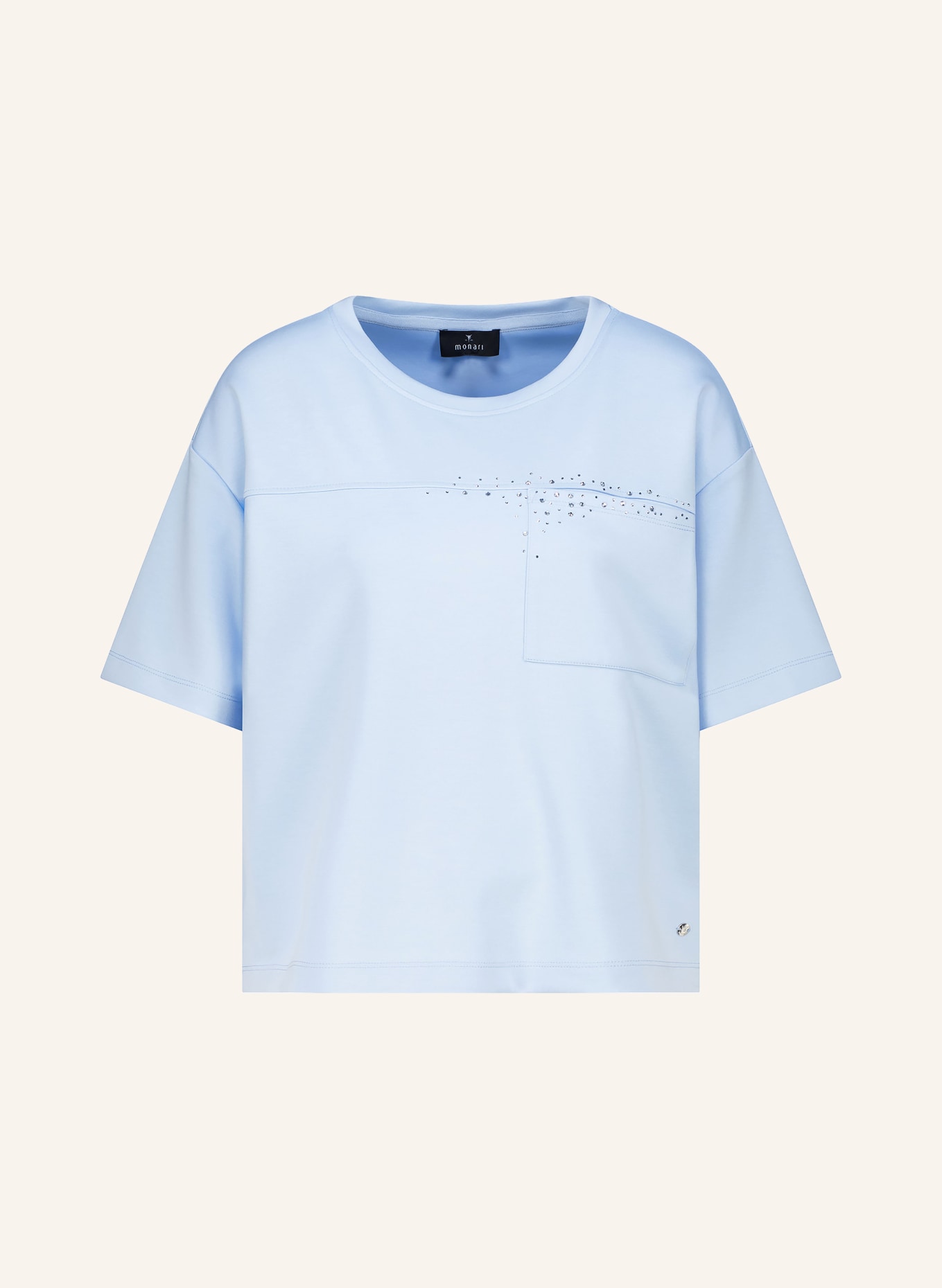 monari Tričko s ozdobnými kameny: TMAVĚ MODRÁ