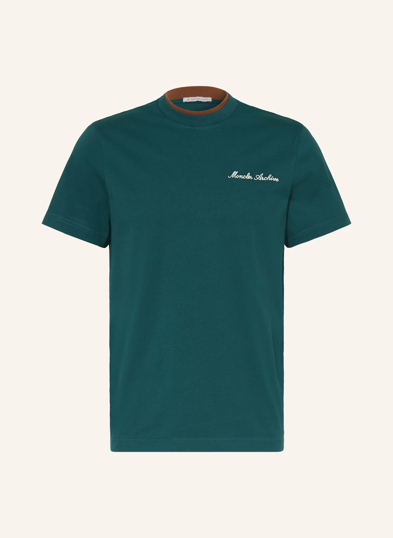 MONCLER T-Shirt: GRÜN / BRAUN