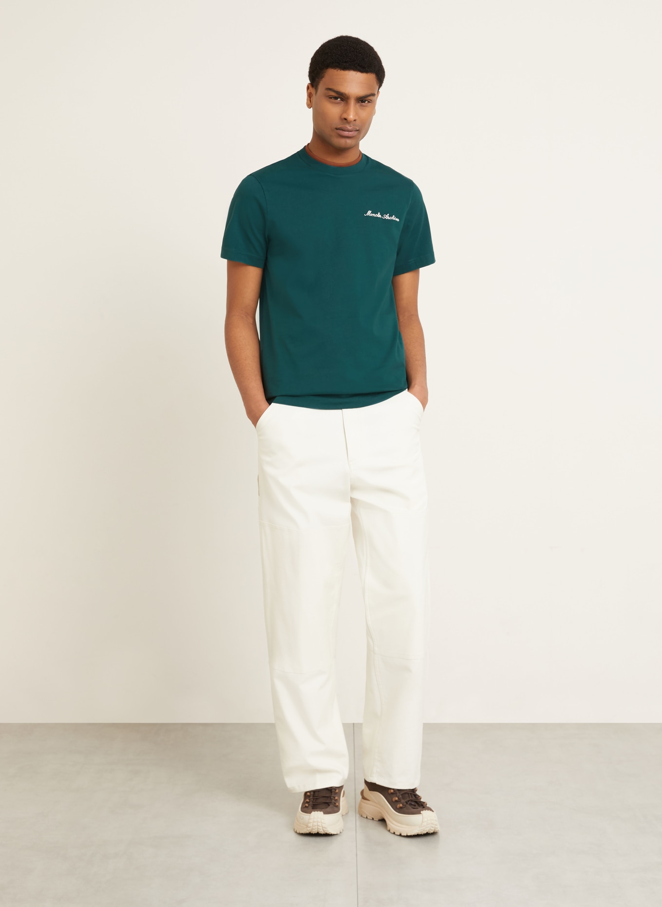 MONCLER T-Shirt: GRÜN / BRAUN