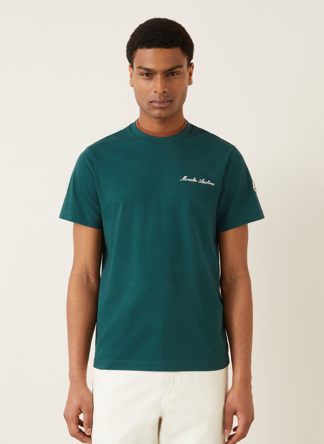 MONCLER T-Shirt: GRÜN / BRAUN