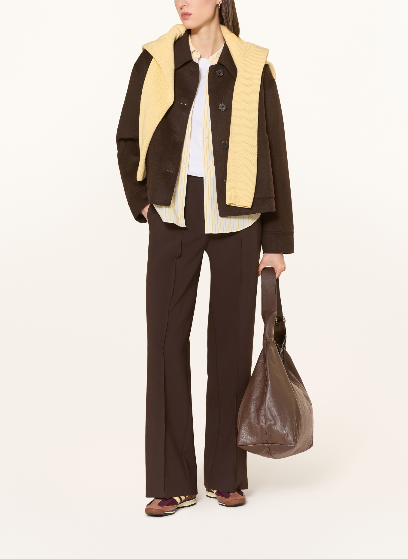 darling harbour boxy jacket: BROWN