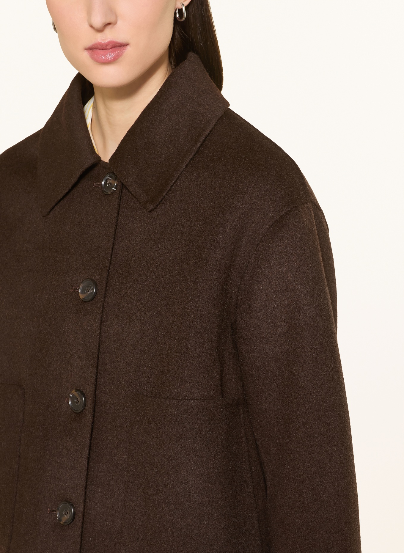 darling harbour boxy jacket: BROWN