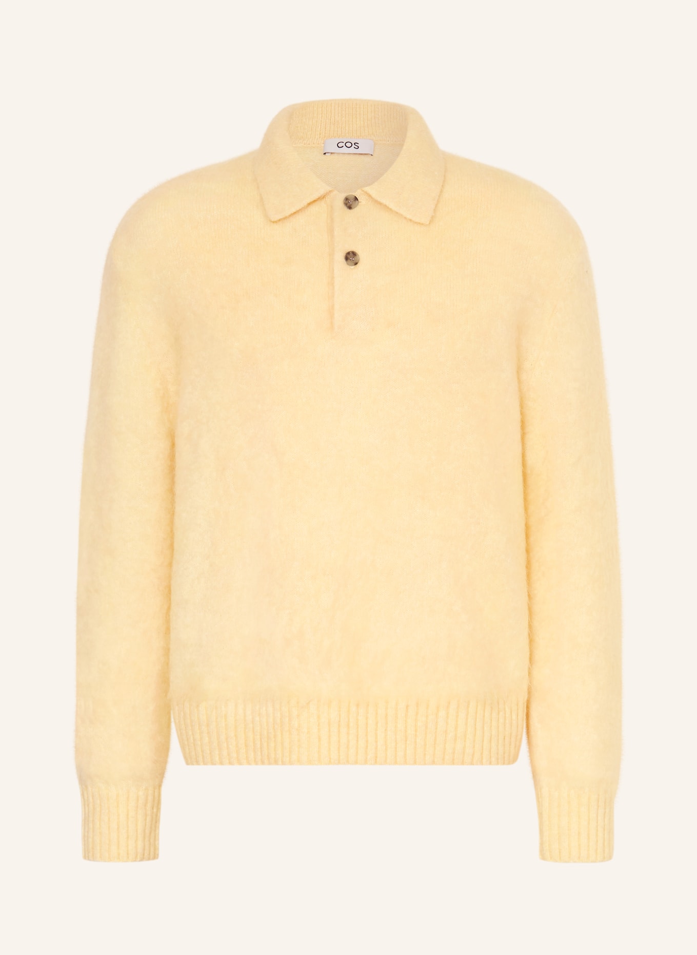 COS Knitted polo shirt with mohair: LIGHT YELLOW