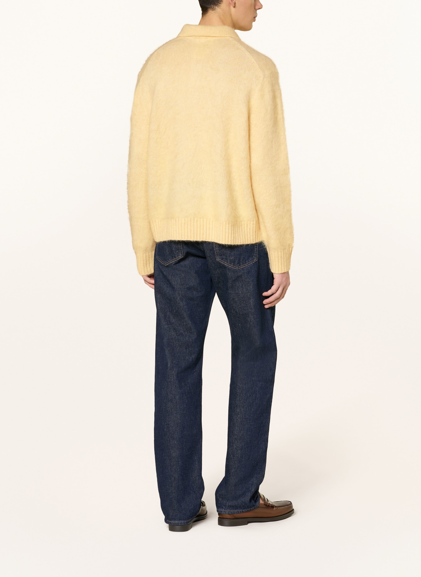 COS Knitted polo shirt with mohair: LIGHT YELLOW