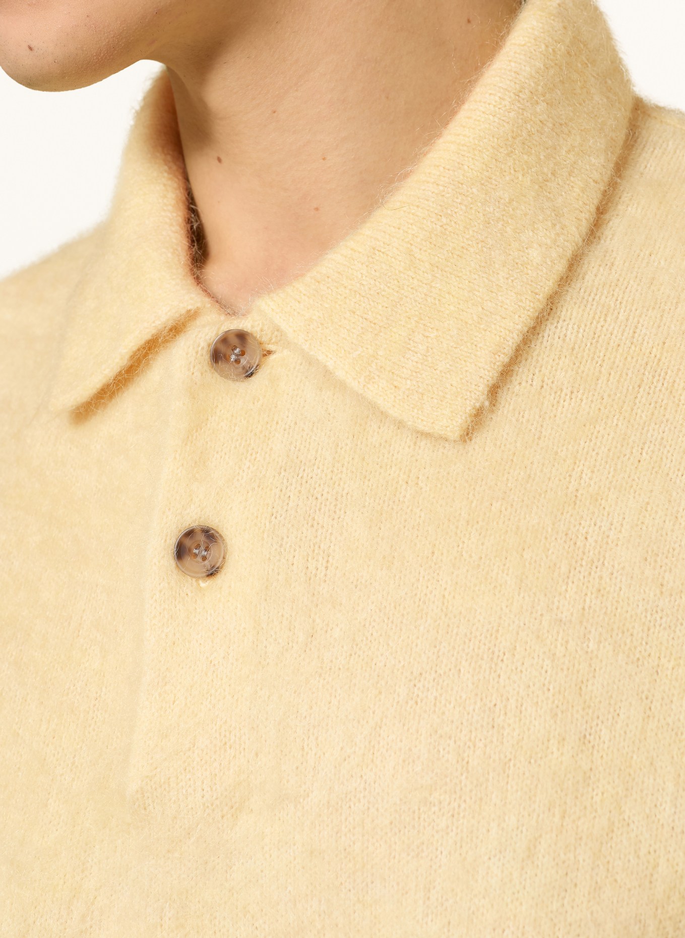 COS Knitted polo shirt with mohair: LIGHT YELLOW