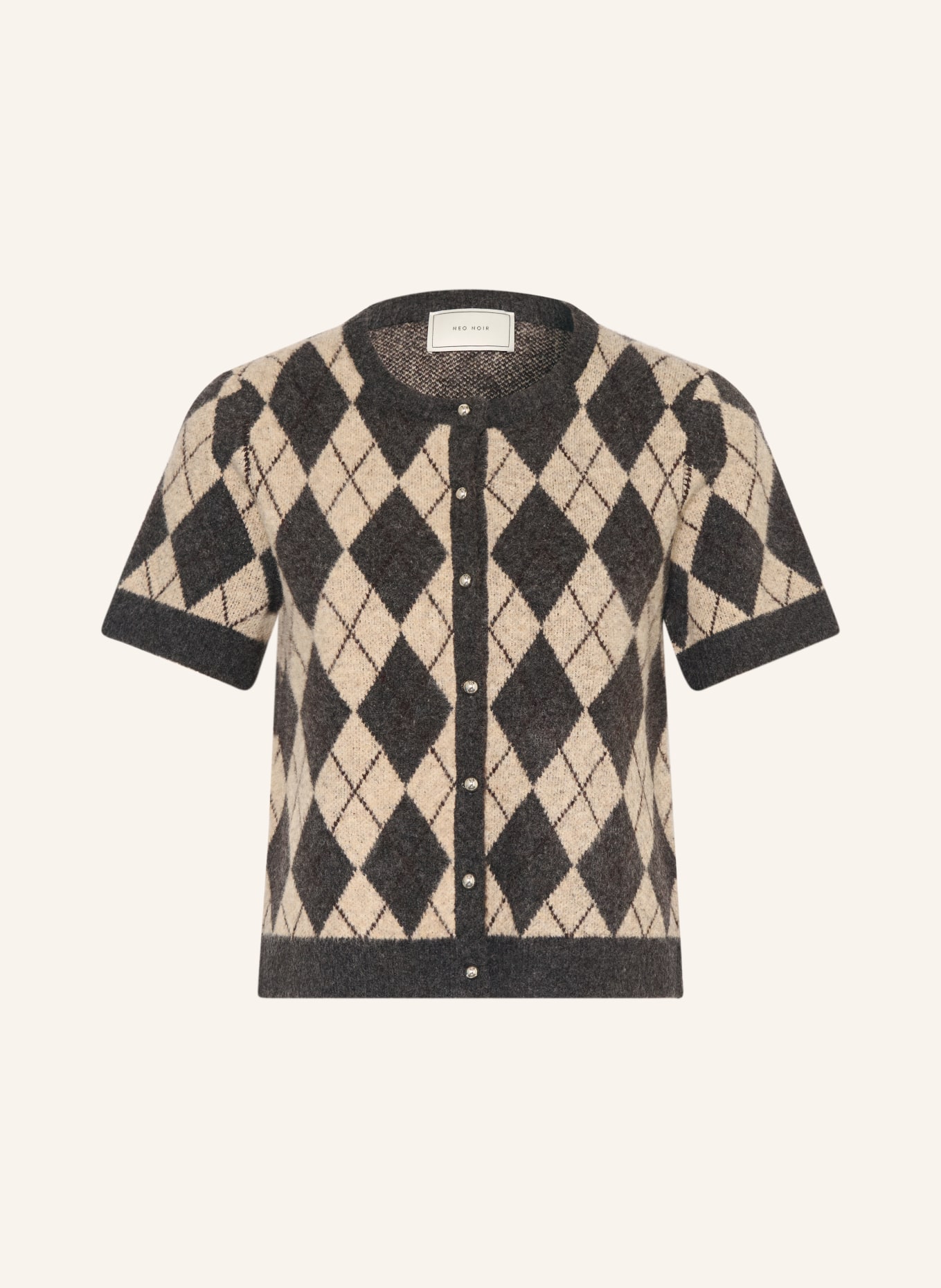 NEO NOIR ALLESTAR cardigan: DARK GRAY / BEIGE