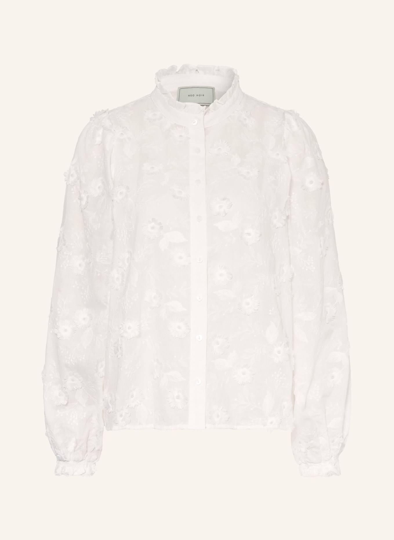 NEO NOIR ODA blouse with ruffles: WHITE