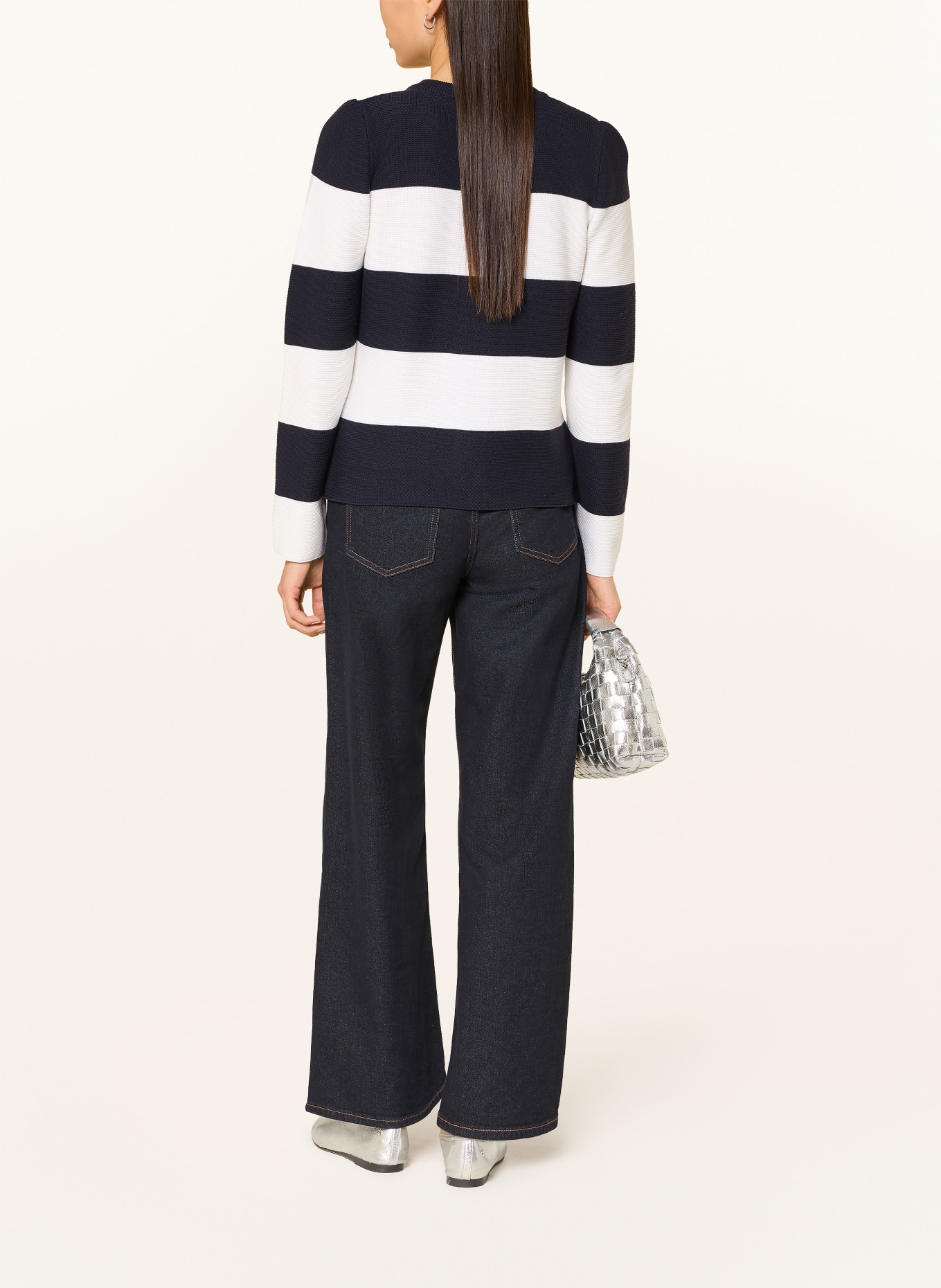 monari Strickjacke: DUNKELBLAU / WEISS