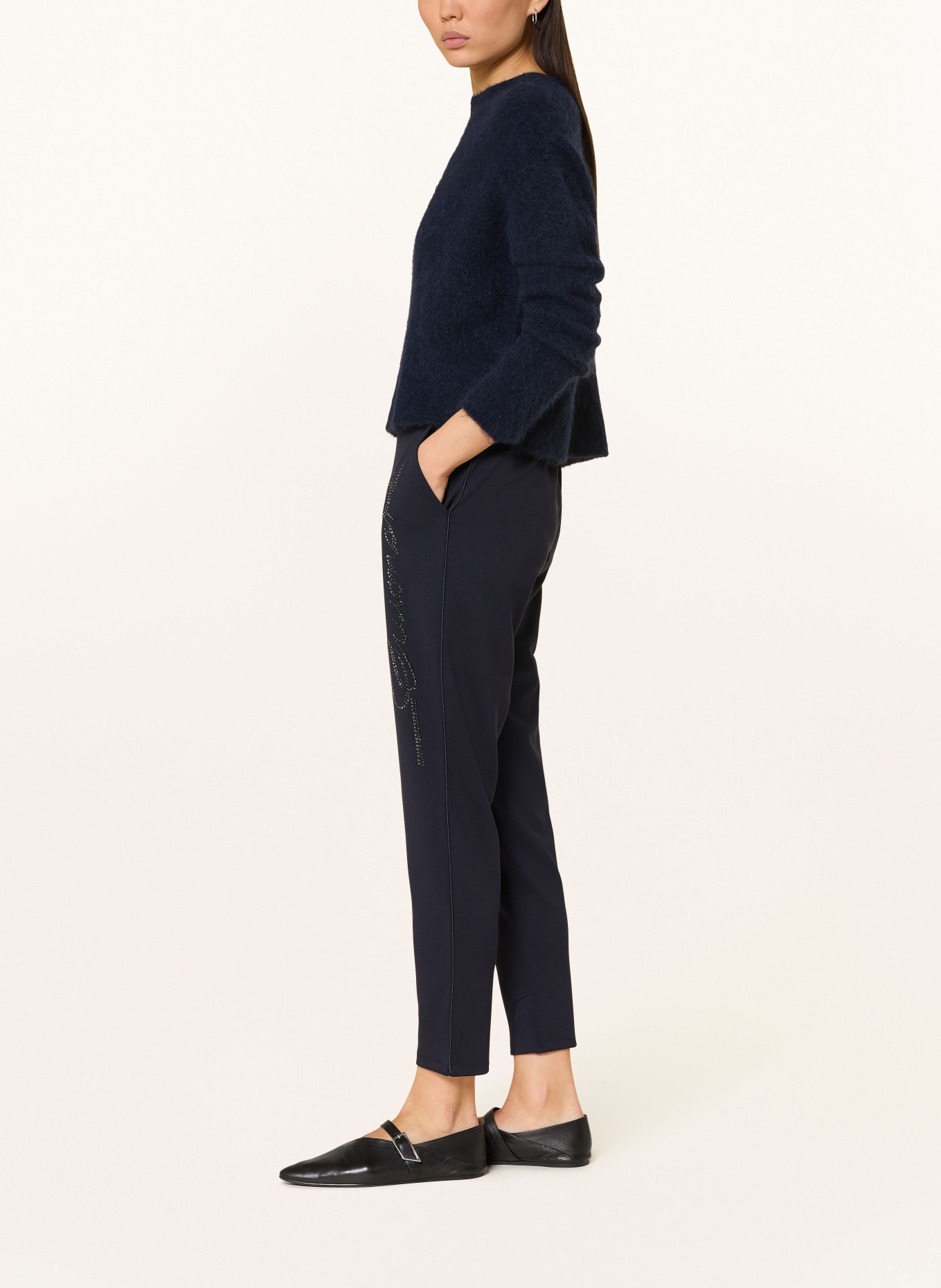 monari Sweatpants mit Schmucksteinen: DUNKELBLAU