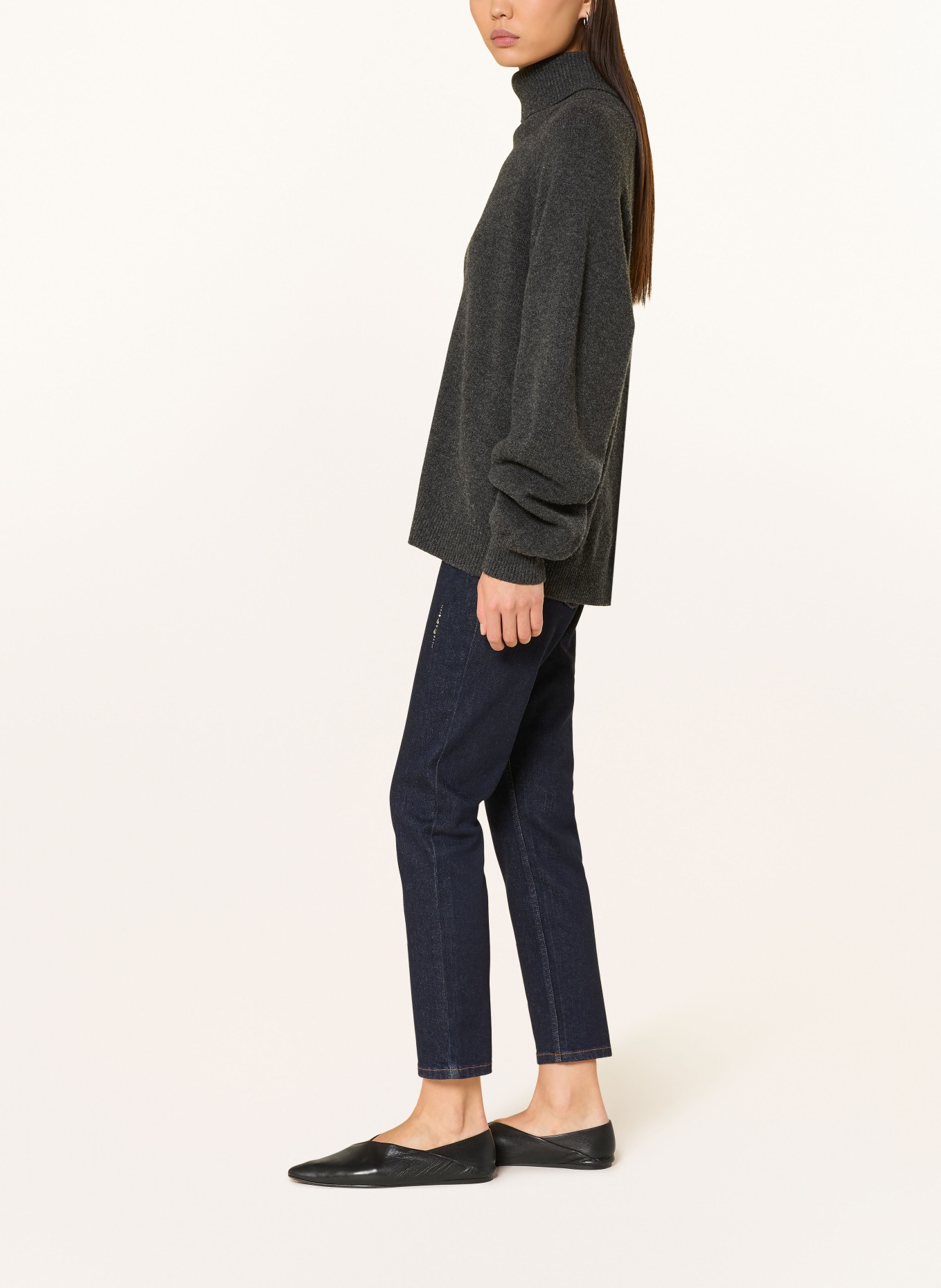 monari Cropped Jeans mit Schmucksteinen: 751 dark denim