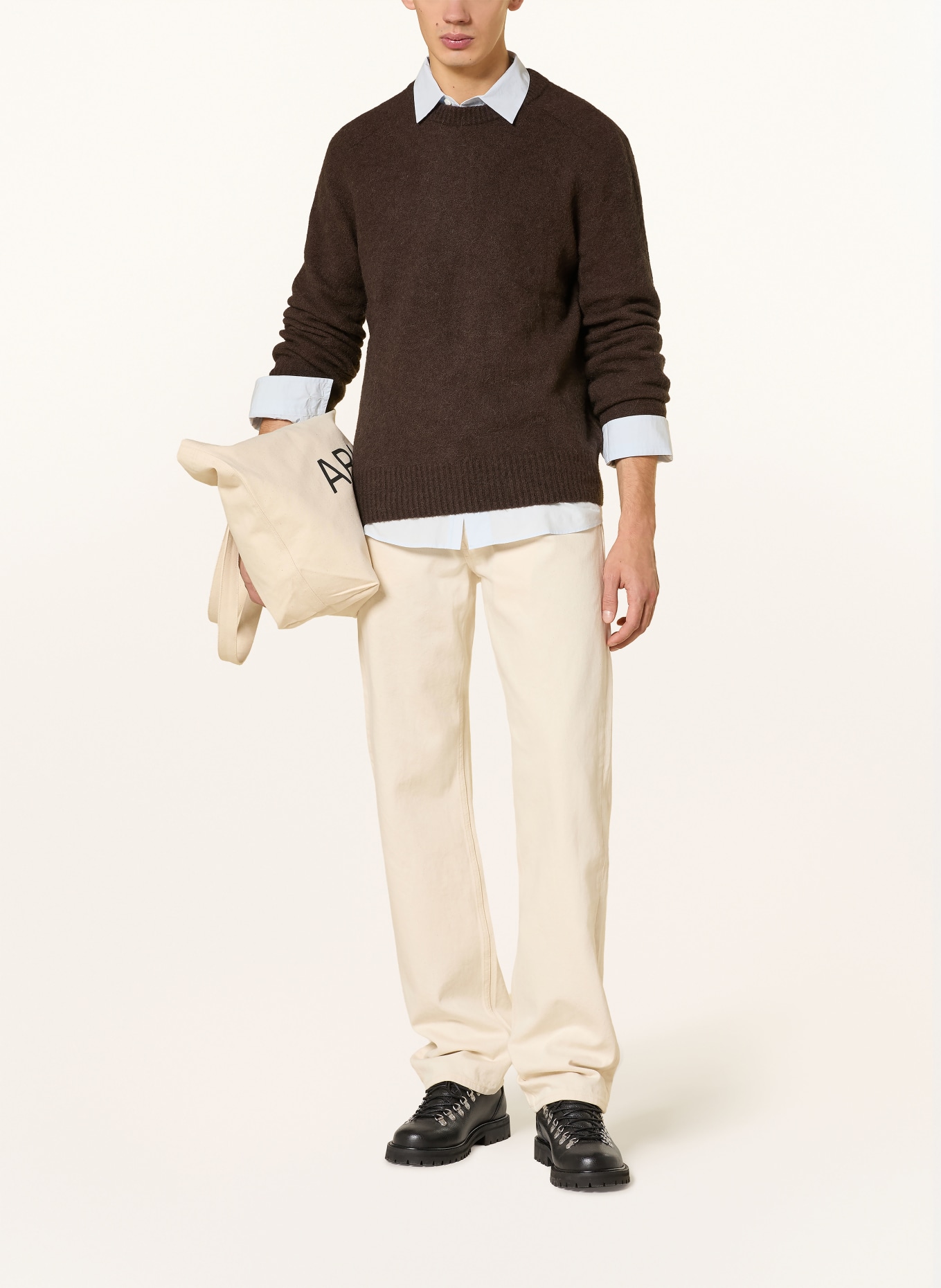 ARKET Sweter SEBALDUS z alpaką: CIEMNOBRĄZOWY