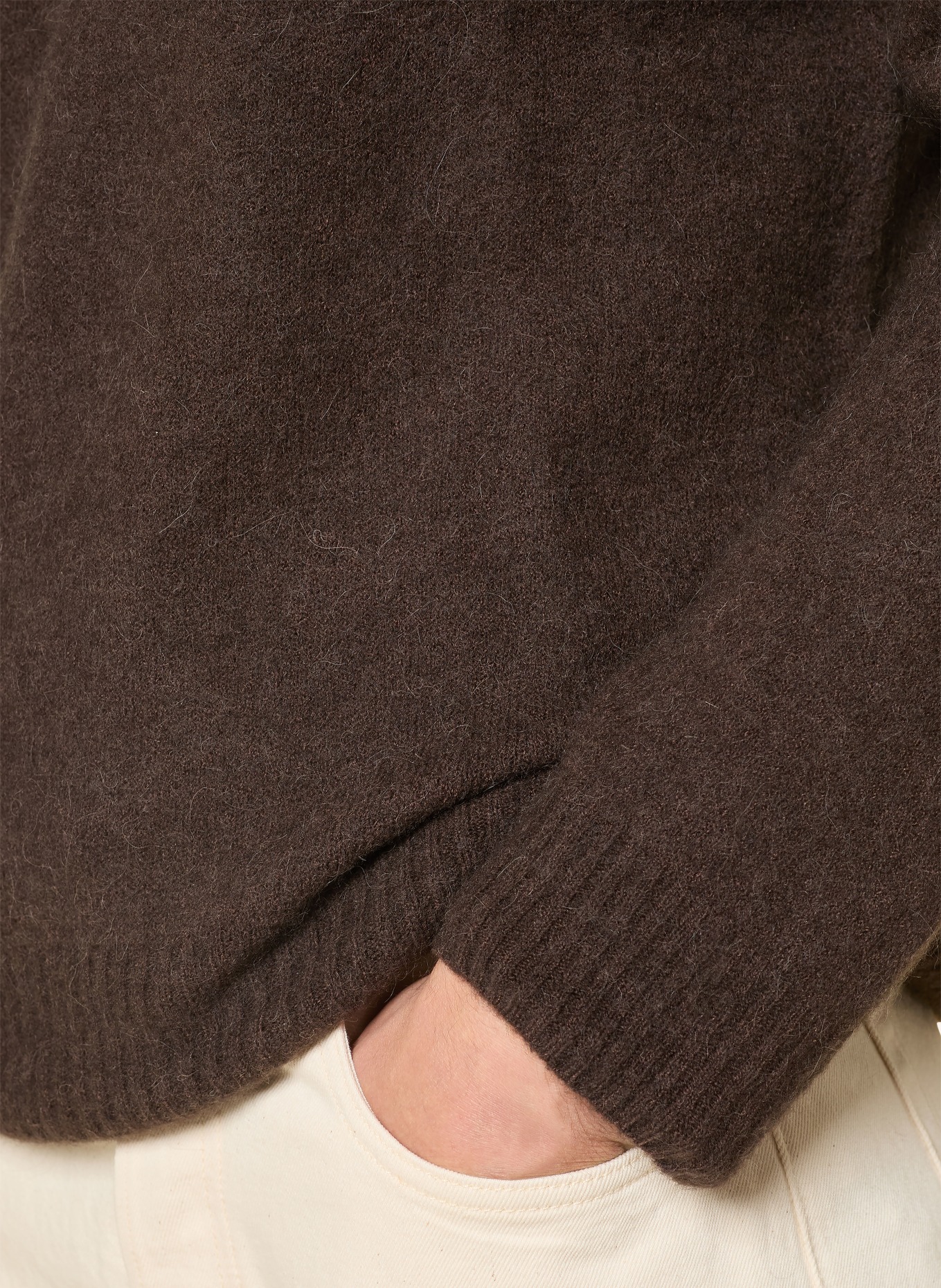 ARKET Sweter SEBALDUS z alpaką: CIEMNOBRĄZOWY