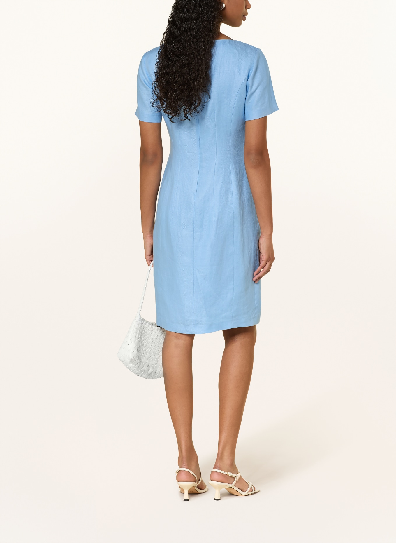 lilienfels Etuikleid aus Leinen: HELLBLAU