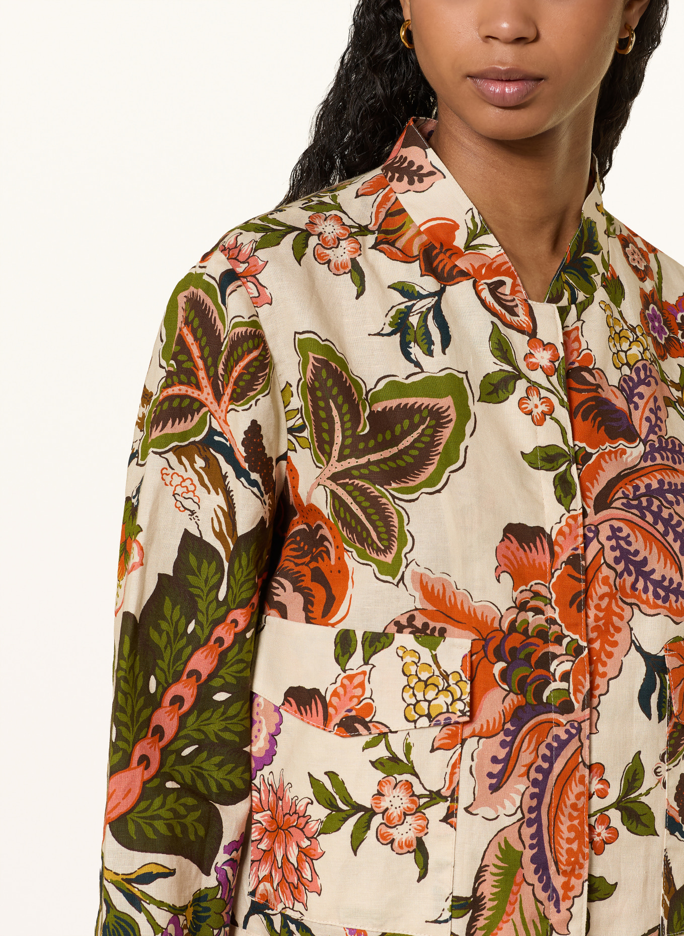 lilienfels Jacke mit Leinen: ROT / LILA / GRÜN