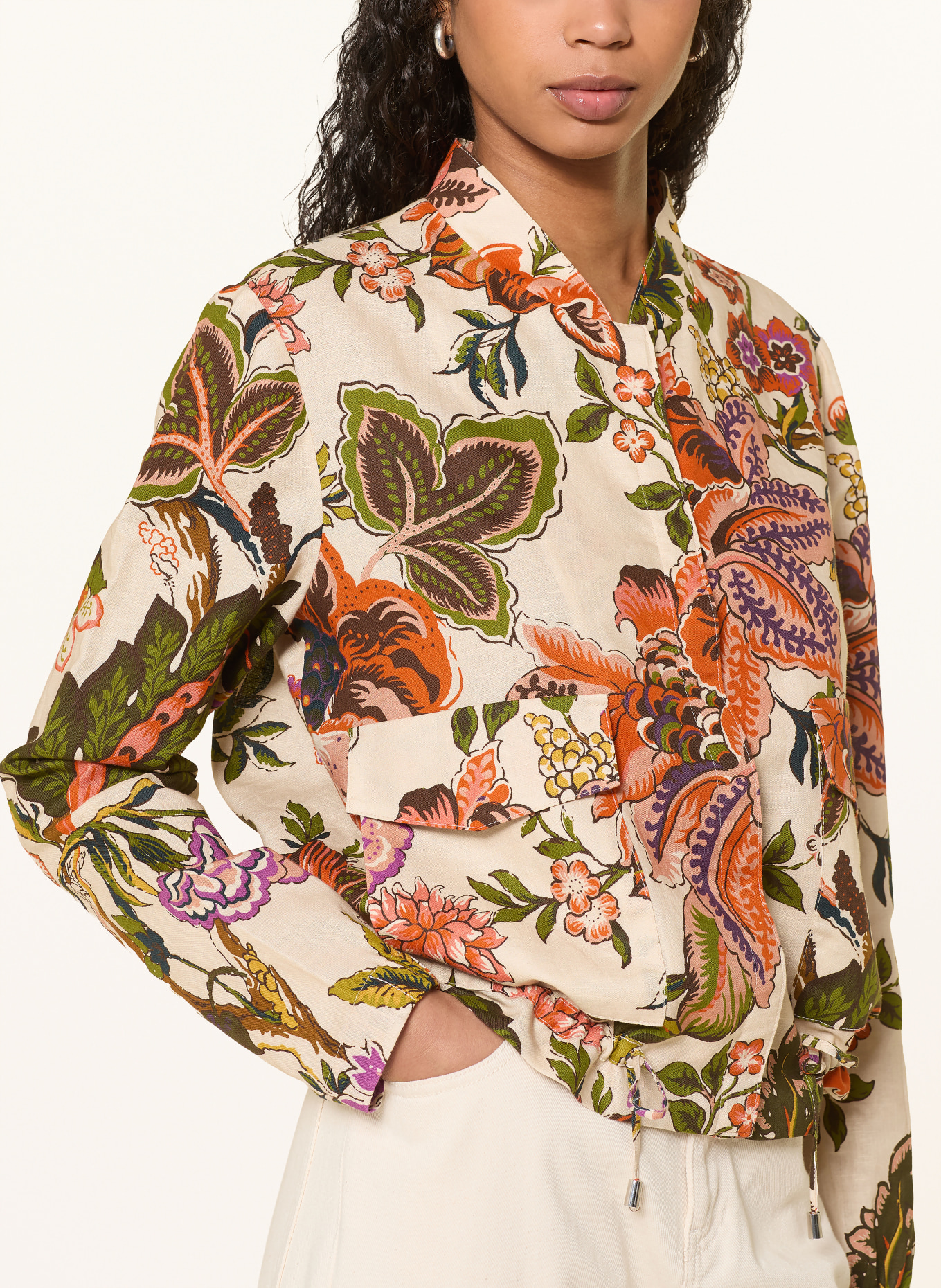 lilienfels Jacke mit Leinen: ROT / LILA / GRÜN