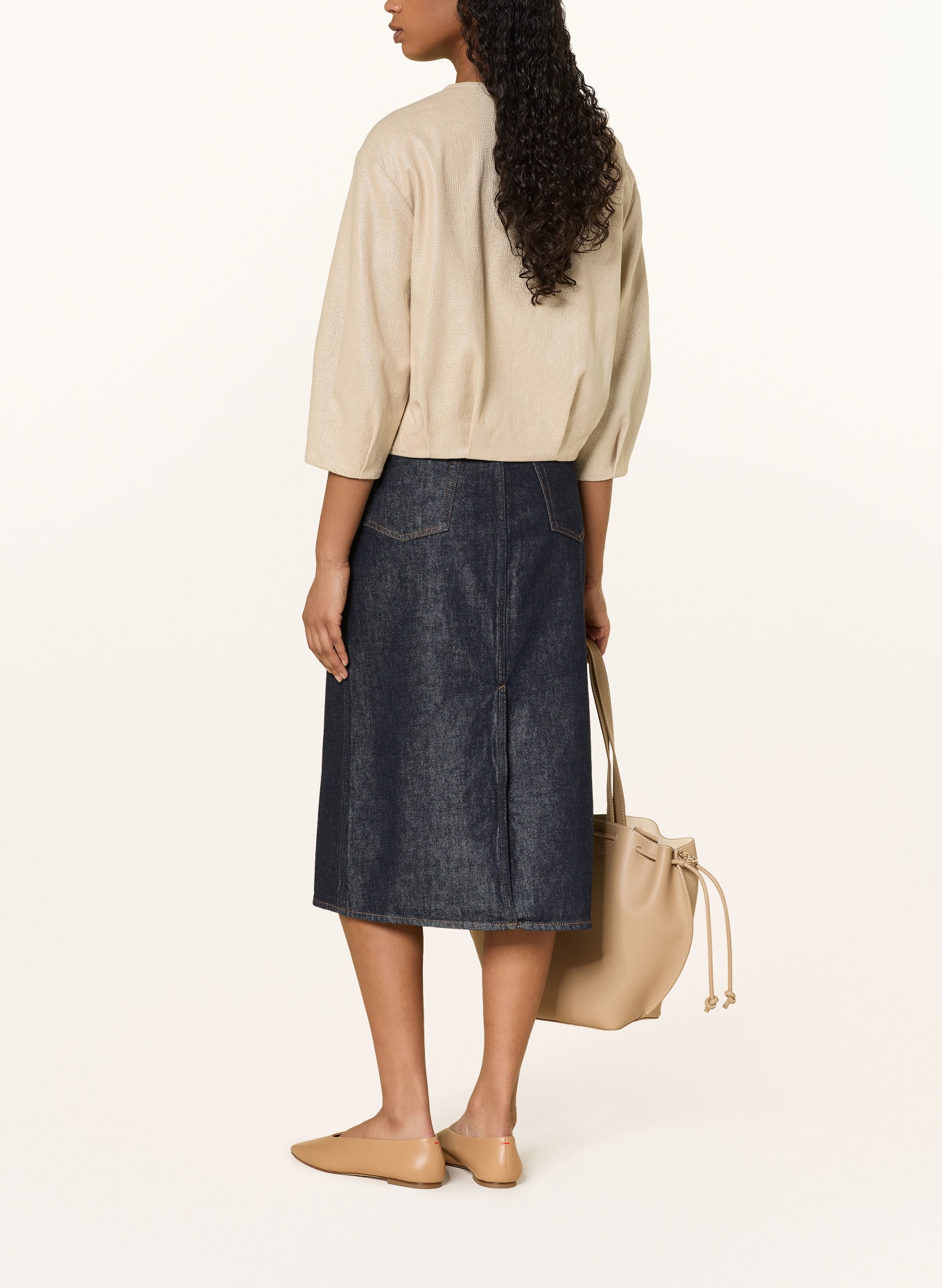 lilienfels Blouson with 3/4 sleeves and glitter thread: GOLD