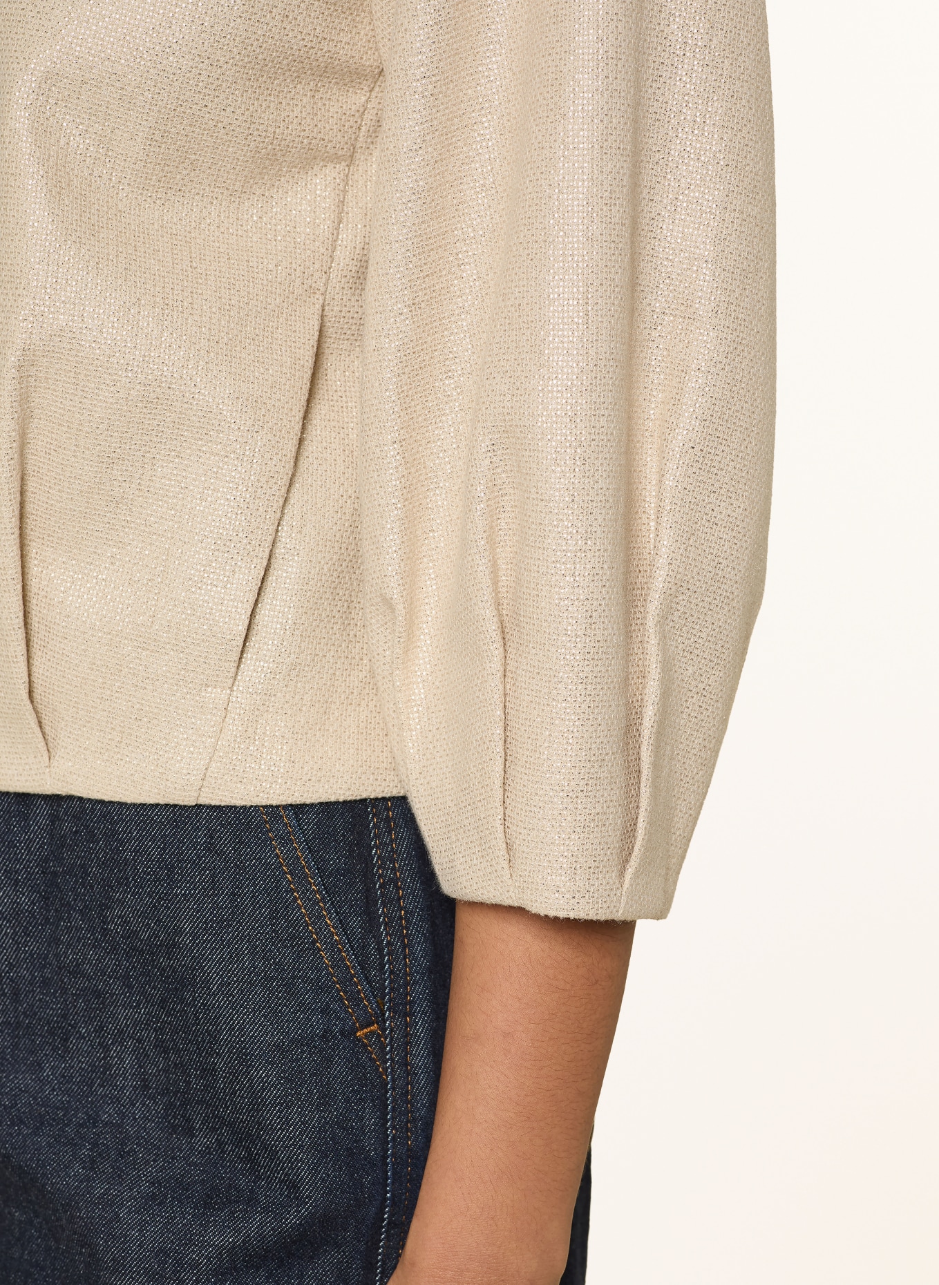 lilienfels Blouson with 3/4 sleeves and glitter thread: GOLD