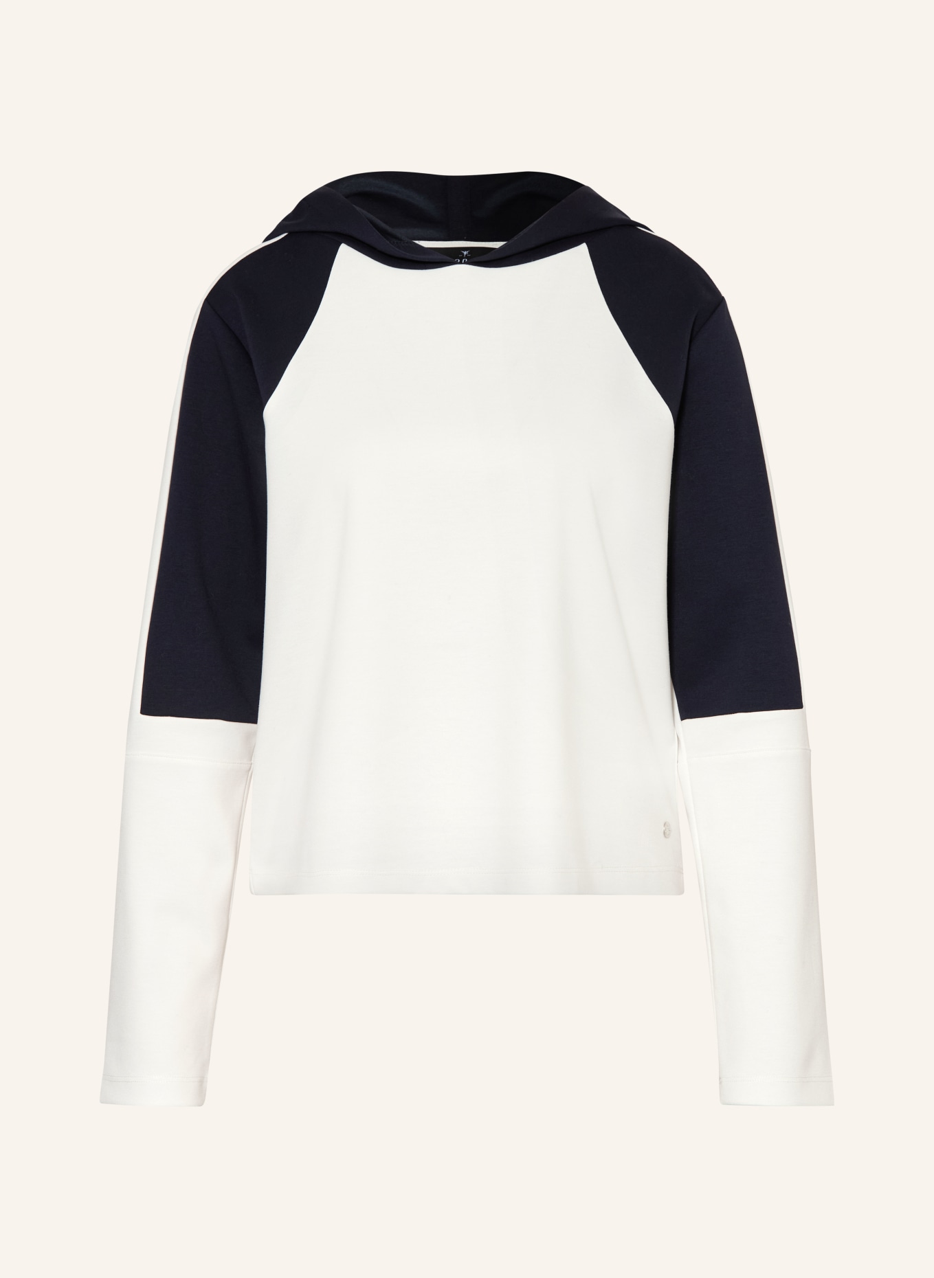 monari Hoodie: WEISS / DUNKELBLAU