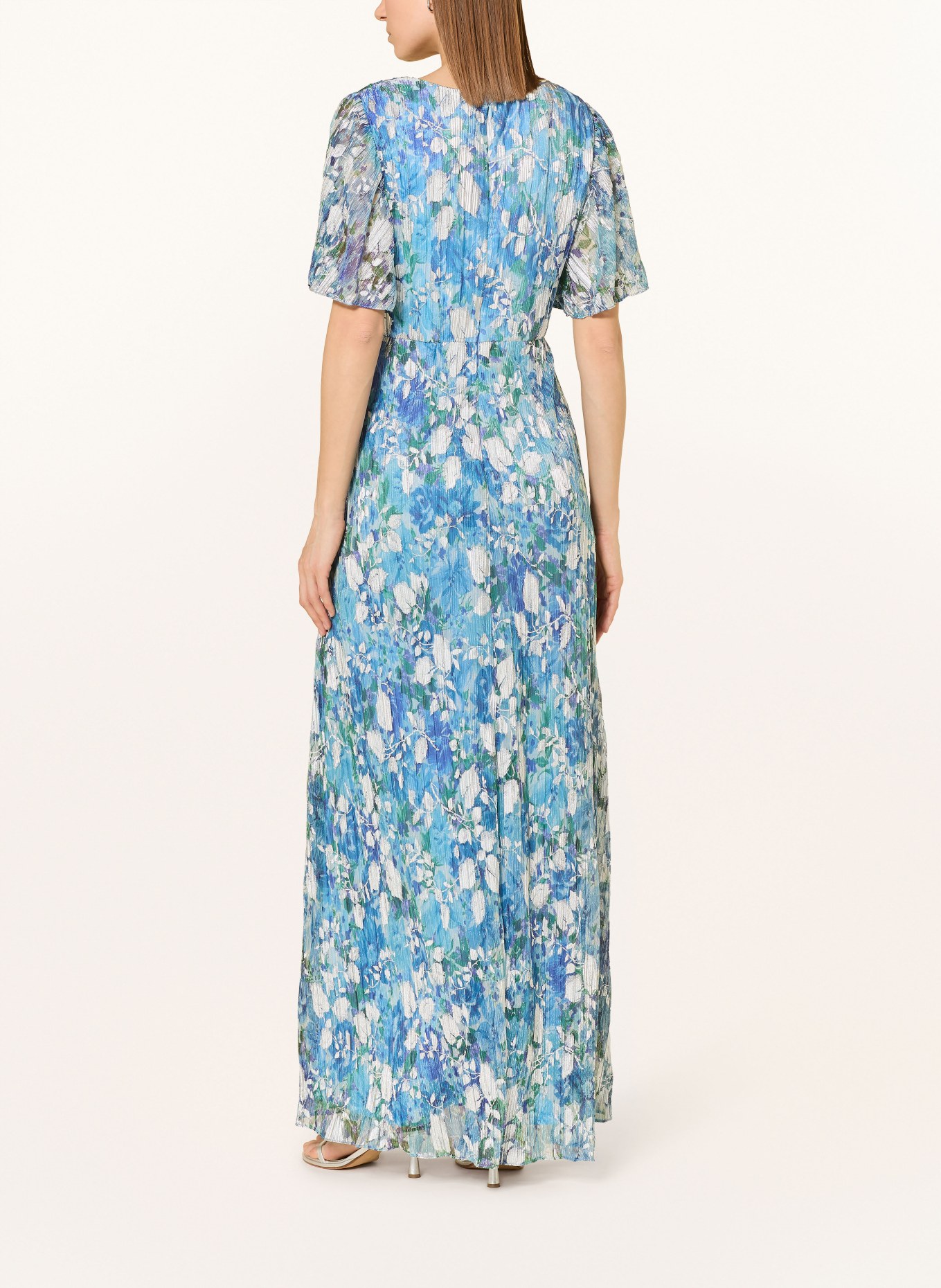 ADRIANNA PAPELL Večerní šaty s třpytivou nití: TYRKYSOVÁ / ZELENÁ / MODRÁ