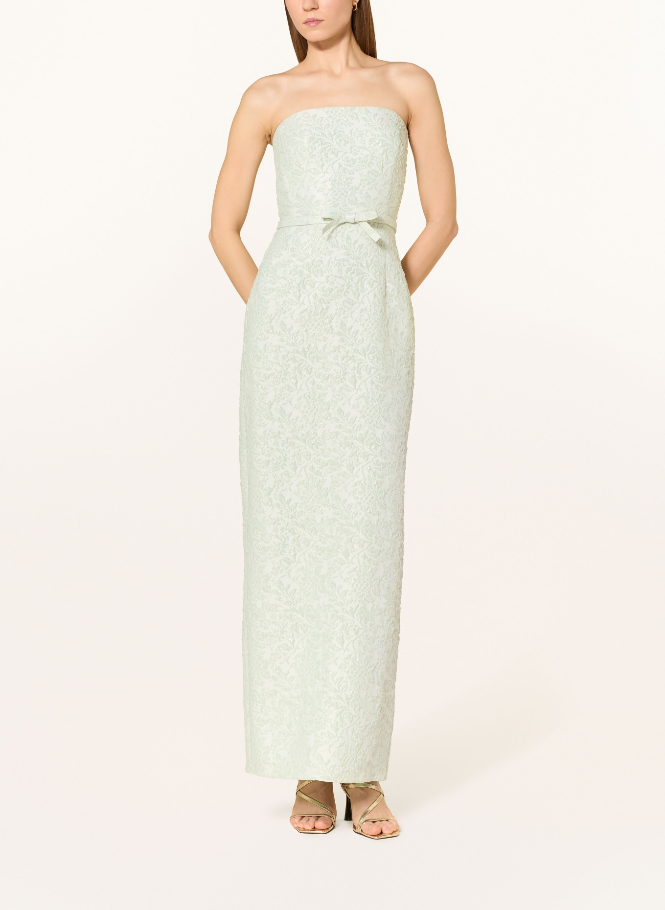 ADRIANNA PAPELL Avondjurk van jacquard met glinsterend garen: MINT