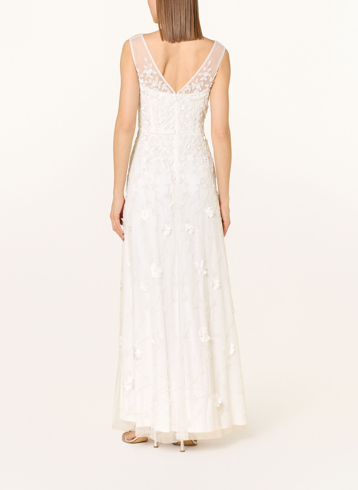 ADRIANNA PAPELL Avondjurk met sieradenparels: ECRU