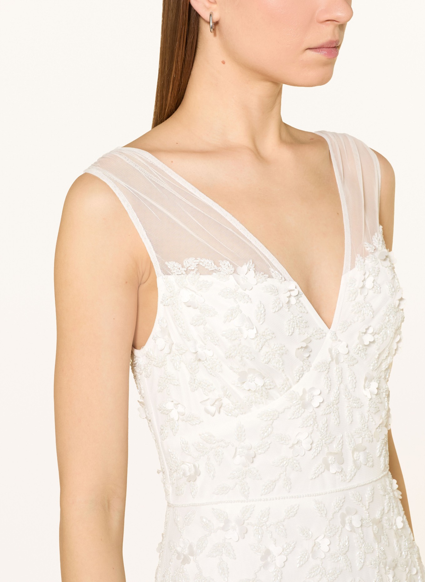 ADRIANNA PAPELL Avondjurk met sieradenparels: ECRU