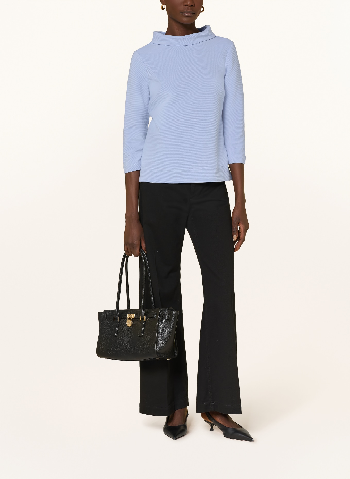 HOBBS Rollkragenshirt BETSY mit 3/4-Arm: HELLBLAU