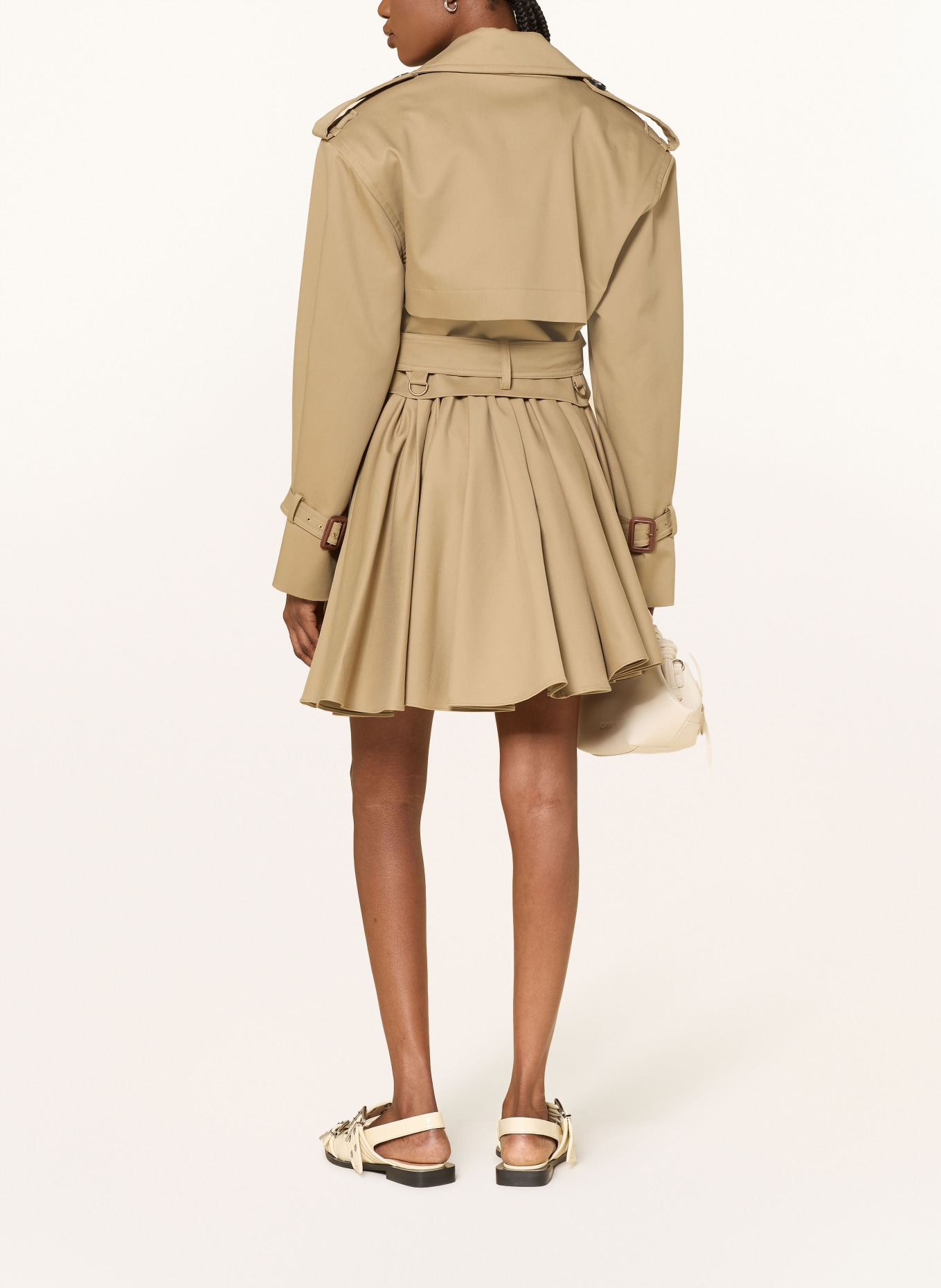 self-portrait jupe plissée: MARRON CLAIR