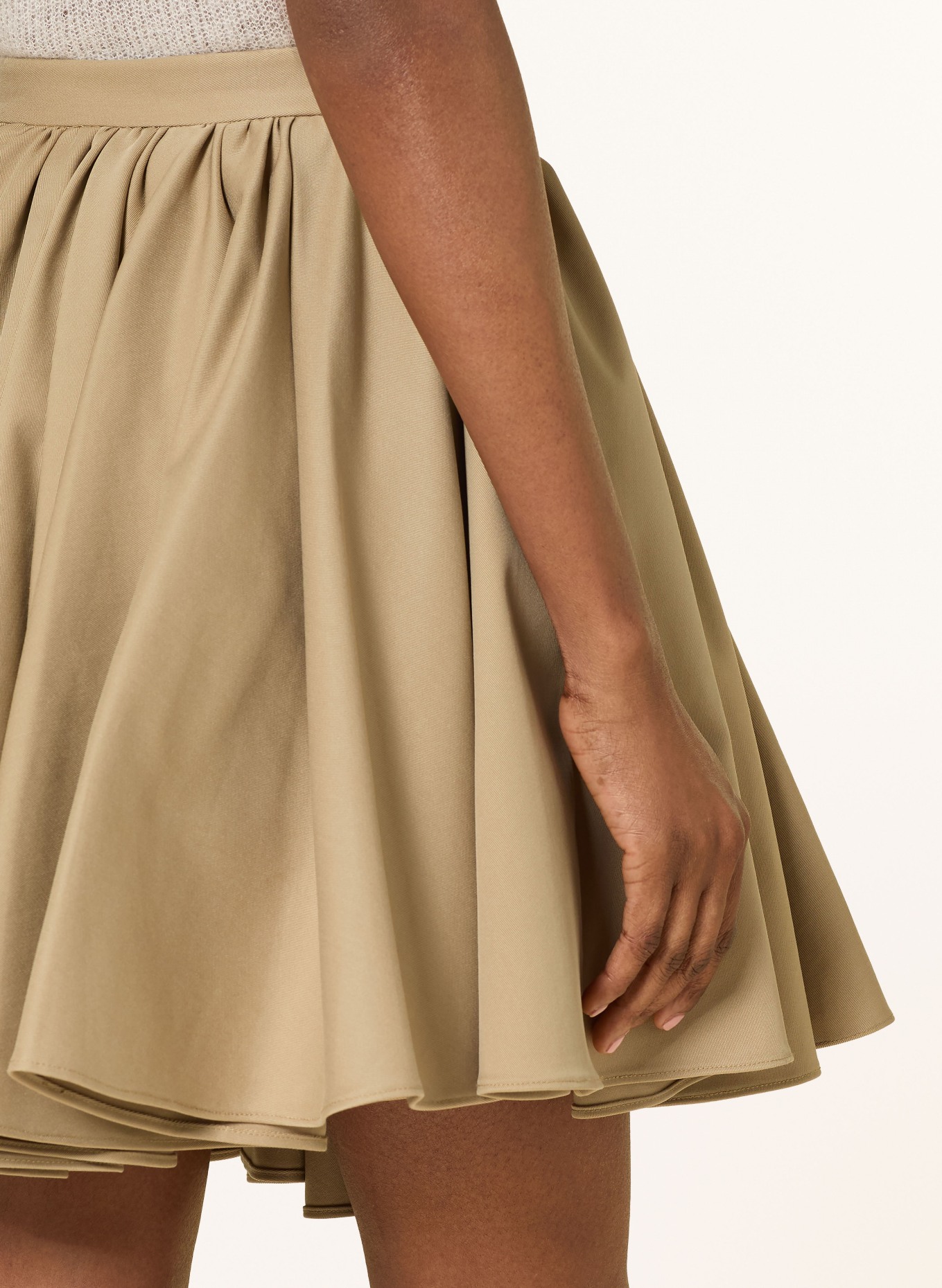 self-portrait jupe plissée: MARRON CLAIR