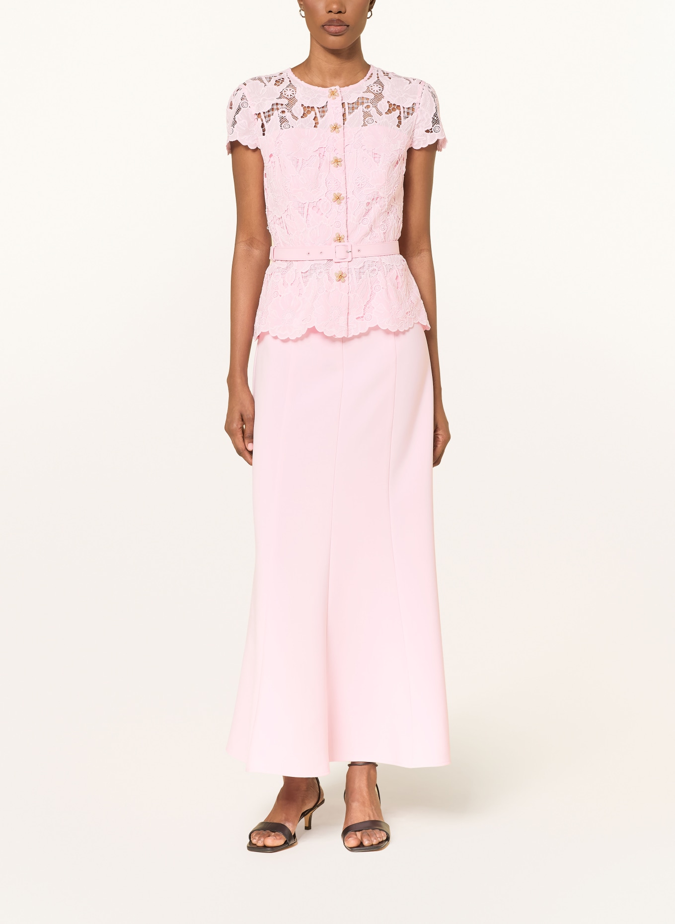 self-portrait Robe avec dentelle et pierres précieuses: ROSE