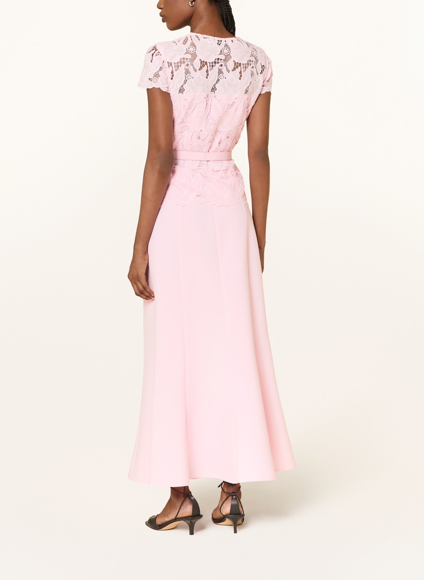 self-portrait Robe avec dentelle et pierres précieuses: ROSE