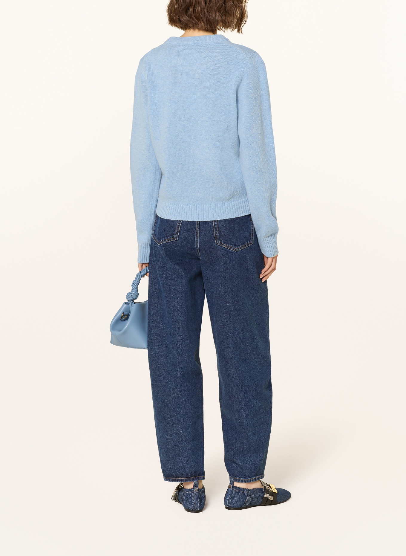 GANNI Pullover: BLAUGRAU / BRAUN / ROT