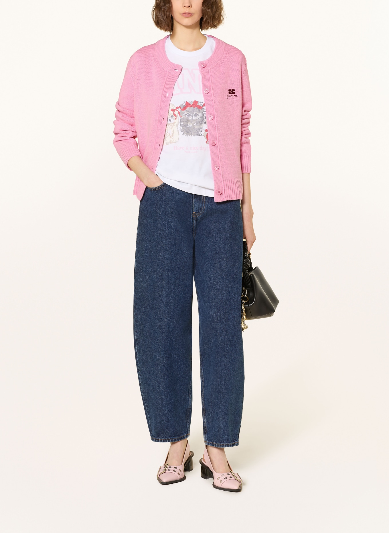 GANNI cardigan: PINK