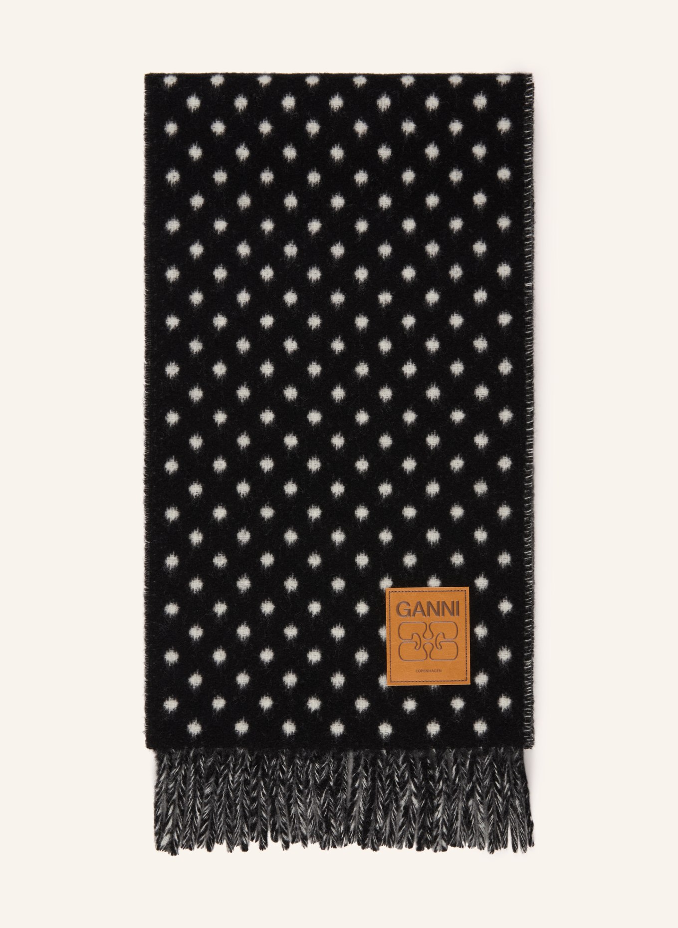 GANNI Schal: SCHWARZ / WEISS