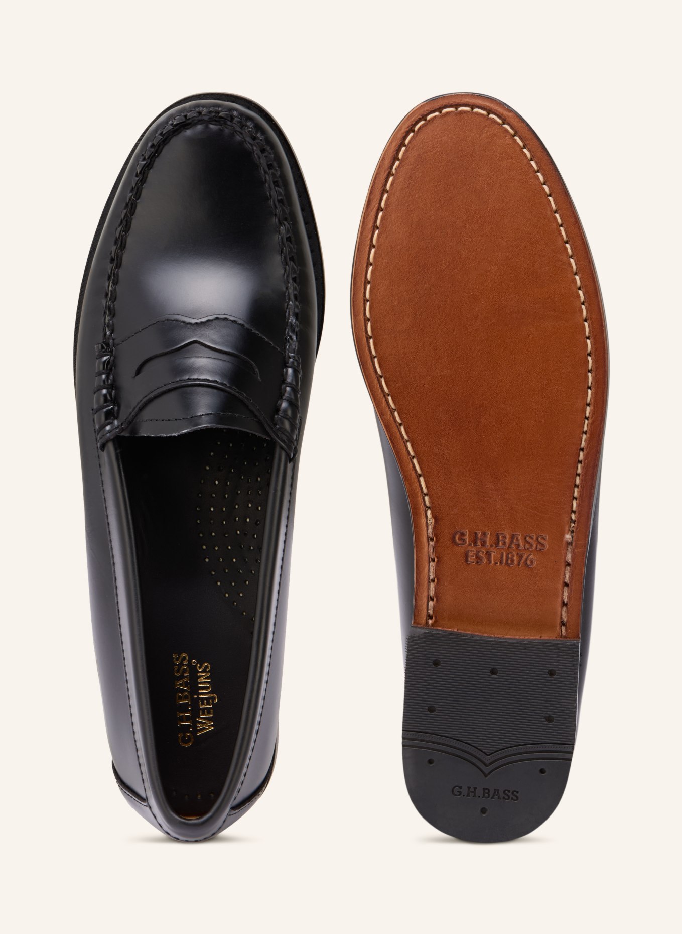 G.H.Bass Penny mokasíny WEEJUN: ČERNÁ