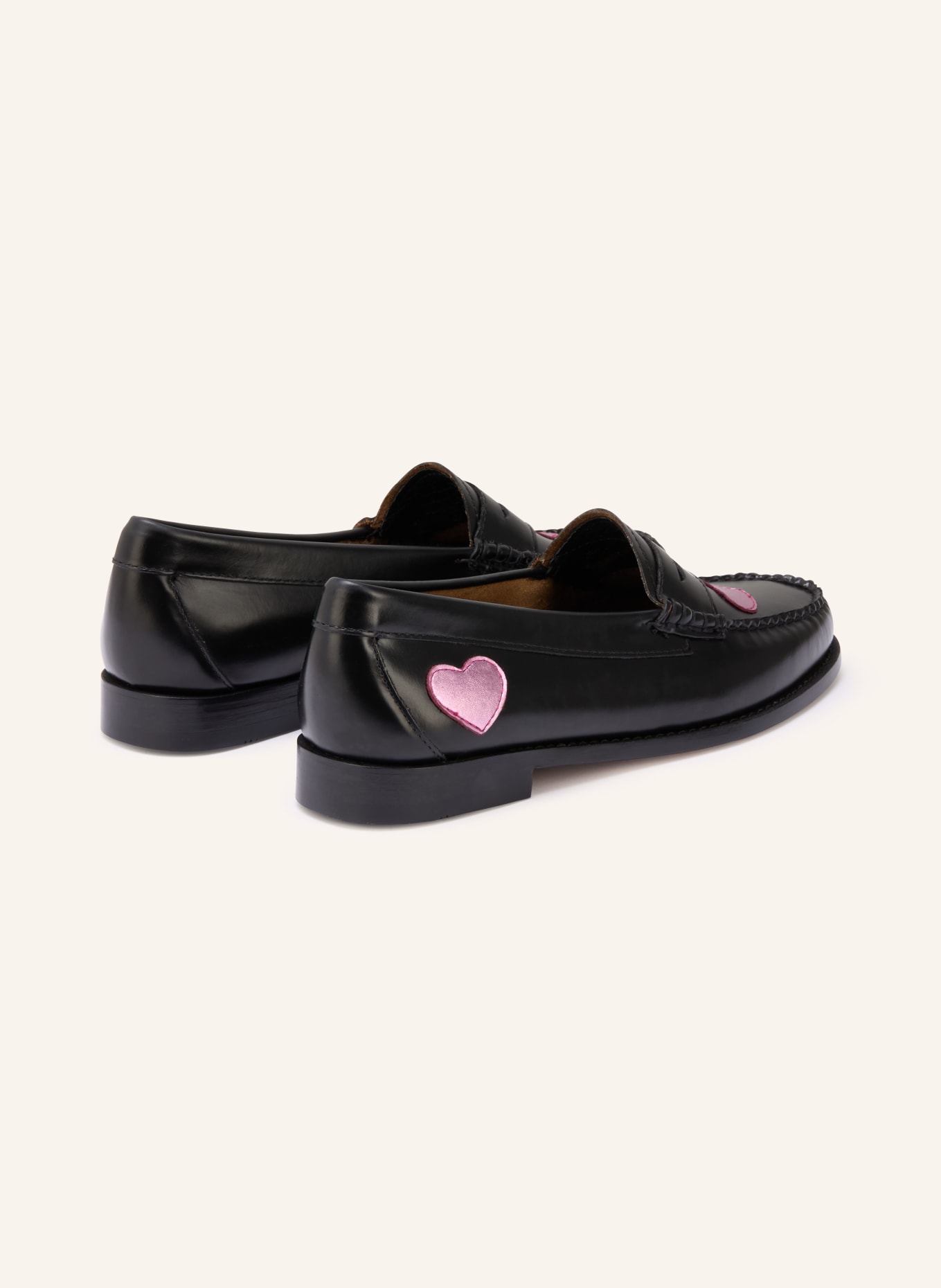 G.H.Bass Penny mokasíny WEEJUN: ČERNÁ / RŮŽOVÁ