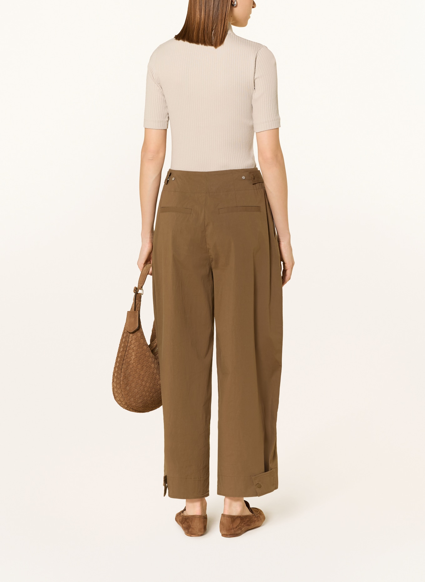 Marc O'Polo Pletené polo tričko: SVĚTLE HNĚDÁ