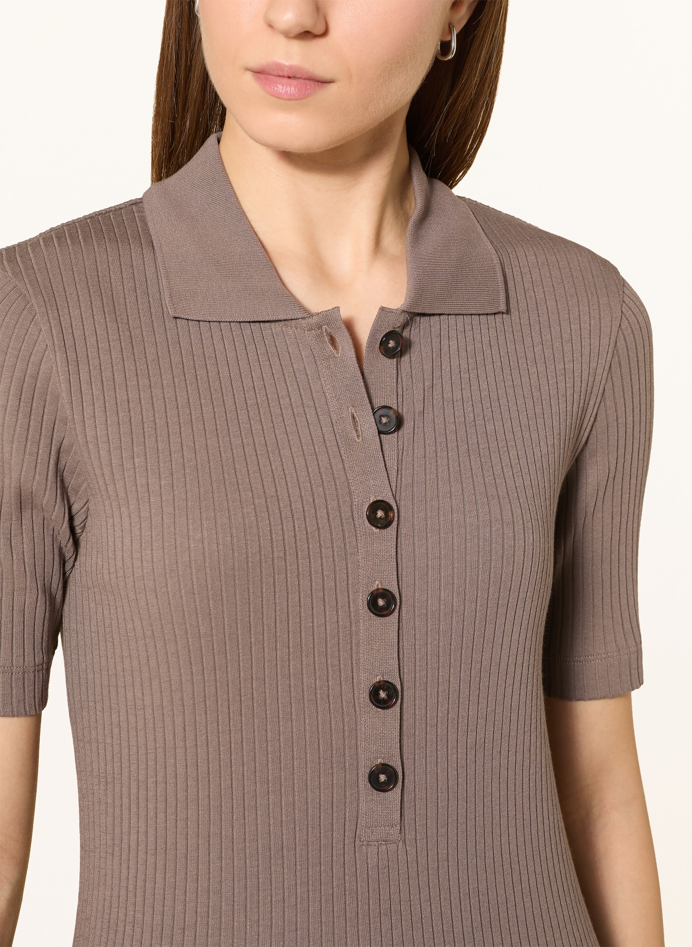 Marc O'Polo Pletené polo tričko: ČERNOŠEDÁ