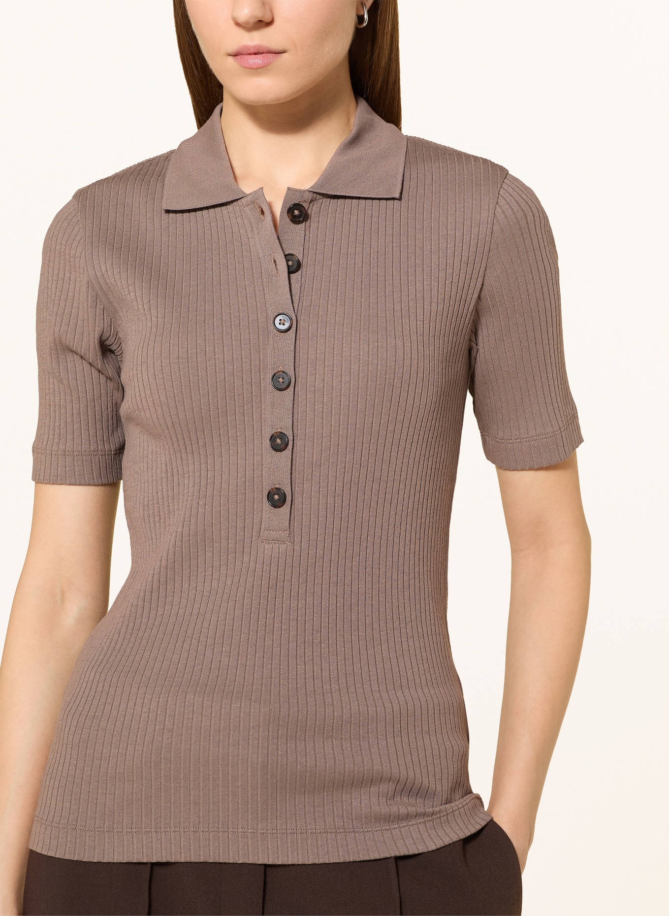 Marc O'Polo Pletené polo tričko: ČERNOŠEDÁ