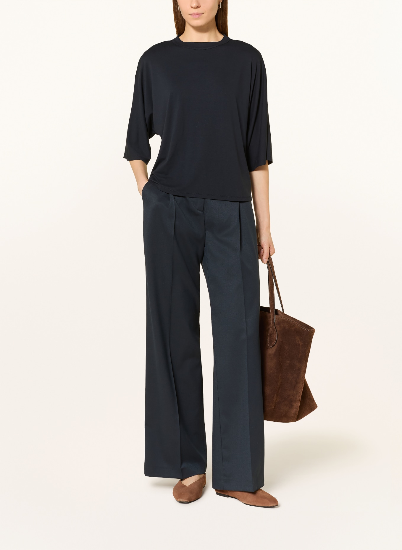 Marc O'Polo Tričko s 3/4 rukávem: TMAVĚ MODRÁ