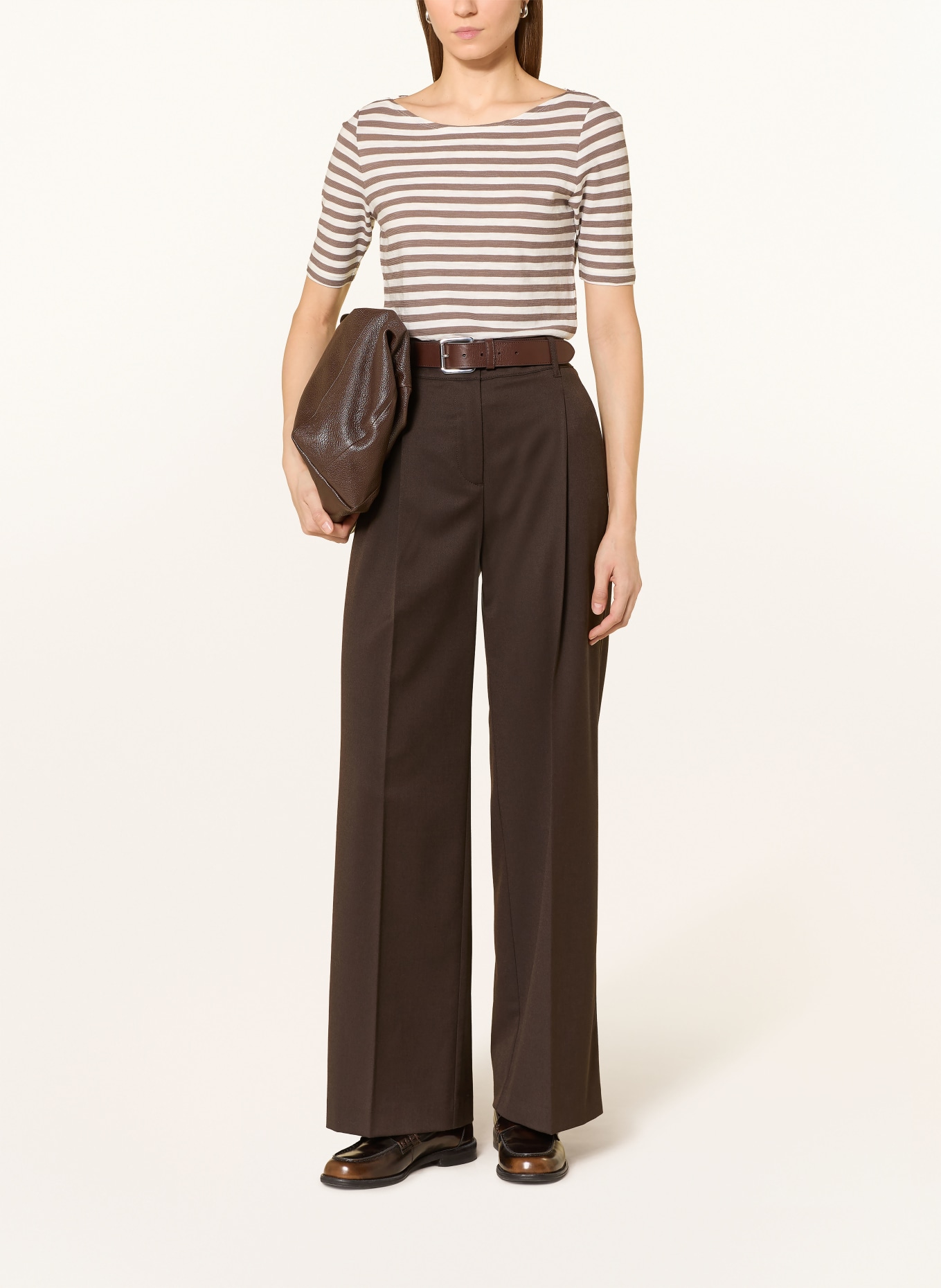 Marc O'Polo tričko: BÍLÁ / HNĚDÁ