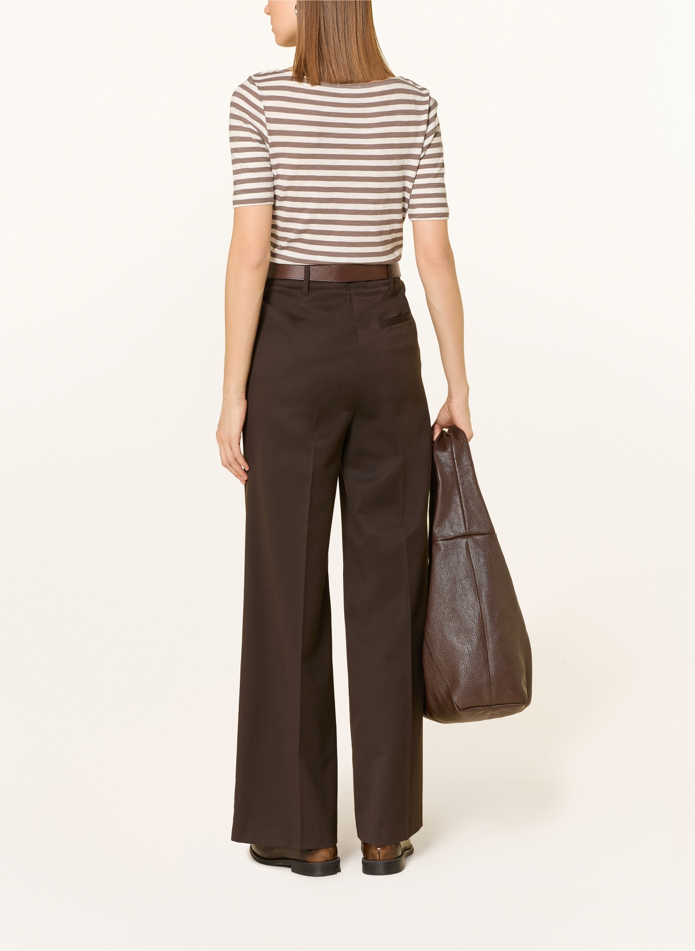 Marc O'Polo tričko: BÍLÁ / HNĚDÁ