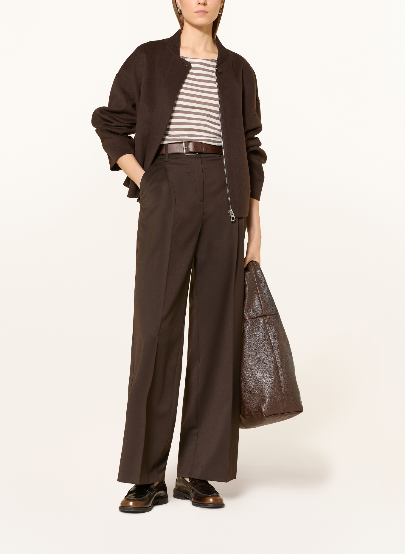 Marc O'Polo tričko: BÍLÁ / HNĚDÁ