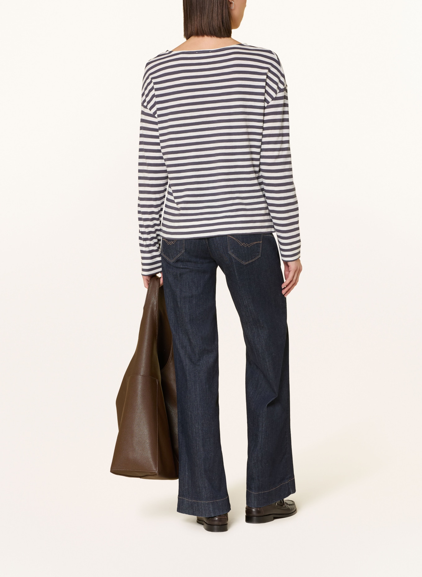 Marc O'Polo svetr: BÍLÁ / TMAVĚ ŠEDÁ