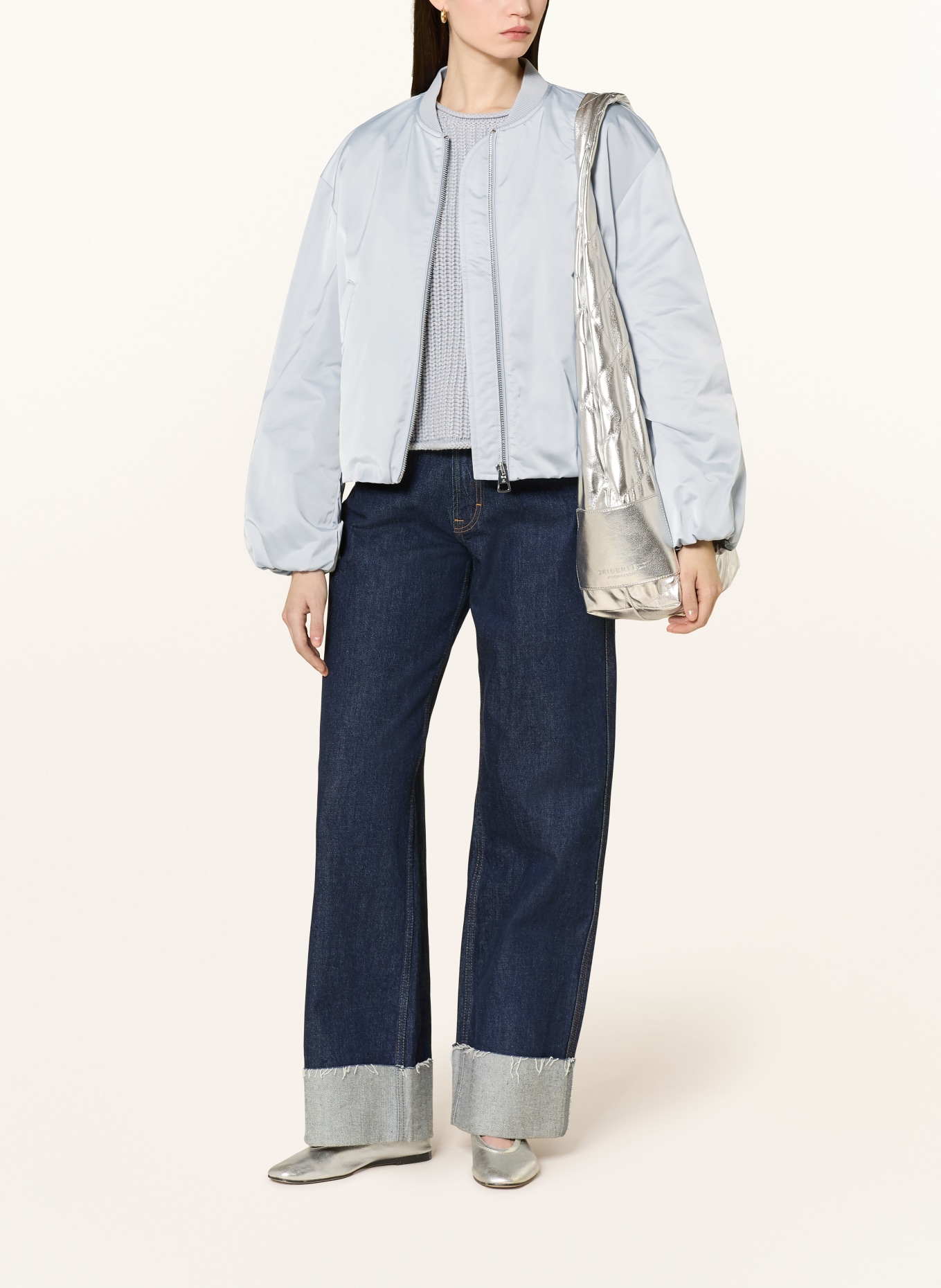 Marc O'Polo satin jacket: BLUE GRAY