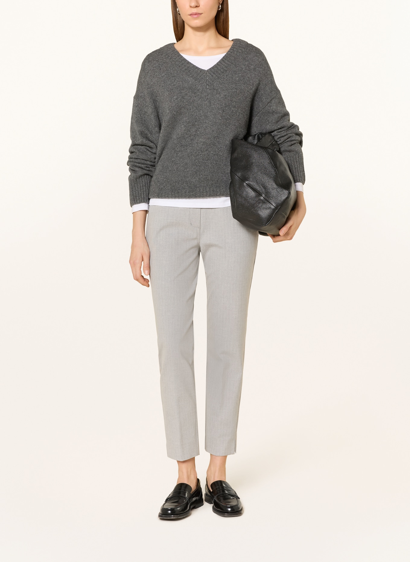 Marc O'Polo 7/8 kalhoty MALIN: A22 multi/gravel grey melange