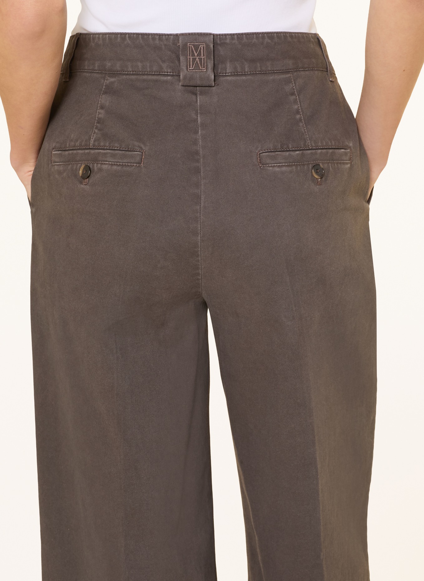 Marc O'Polo Marlenehose MARGO WIDE: DUNKELBRAUN