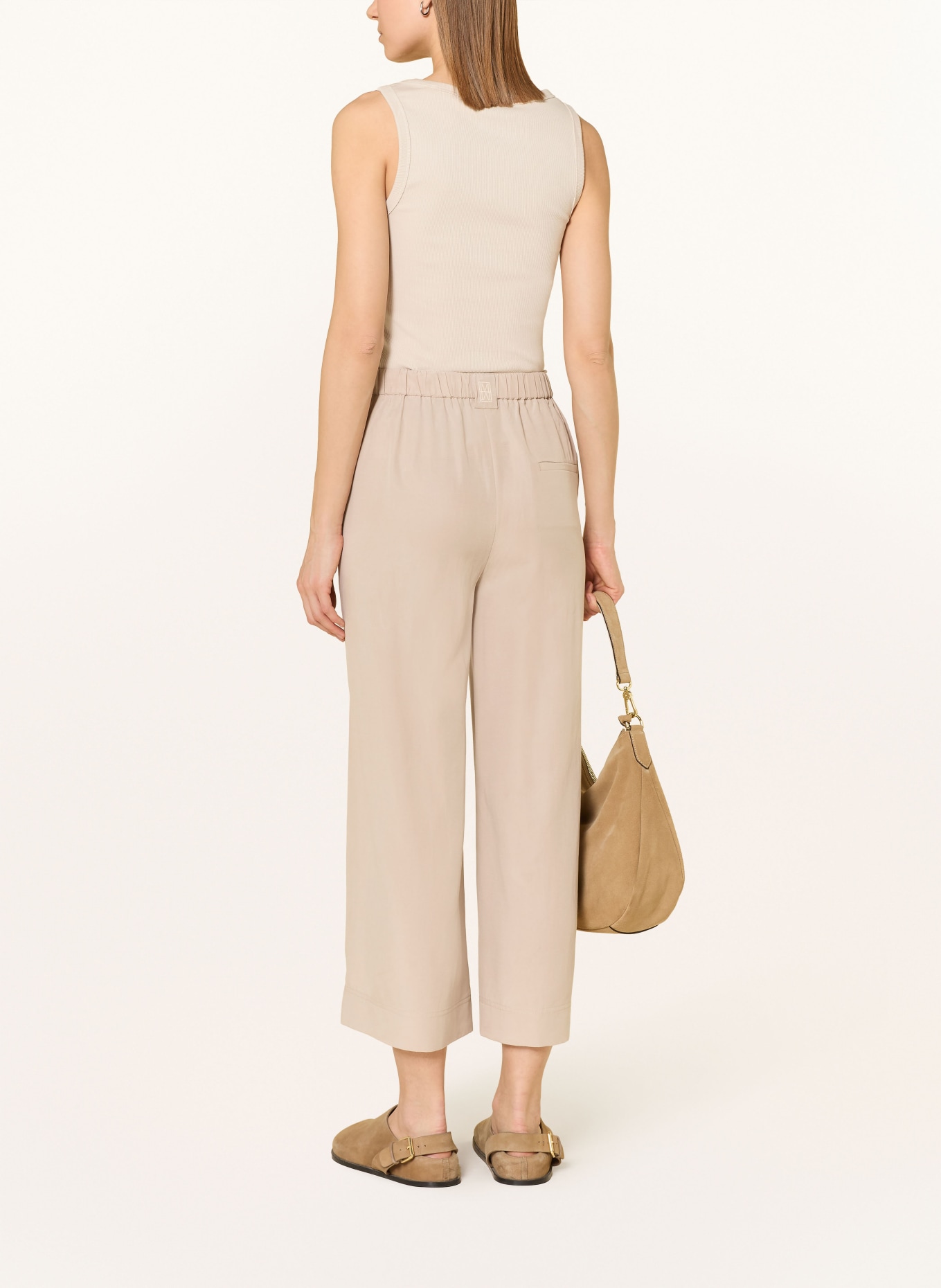 Marc O'Polo Spodnie MARGO WIDE: BEŻOWY