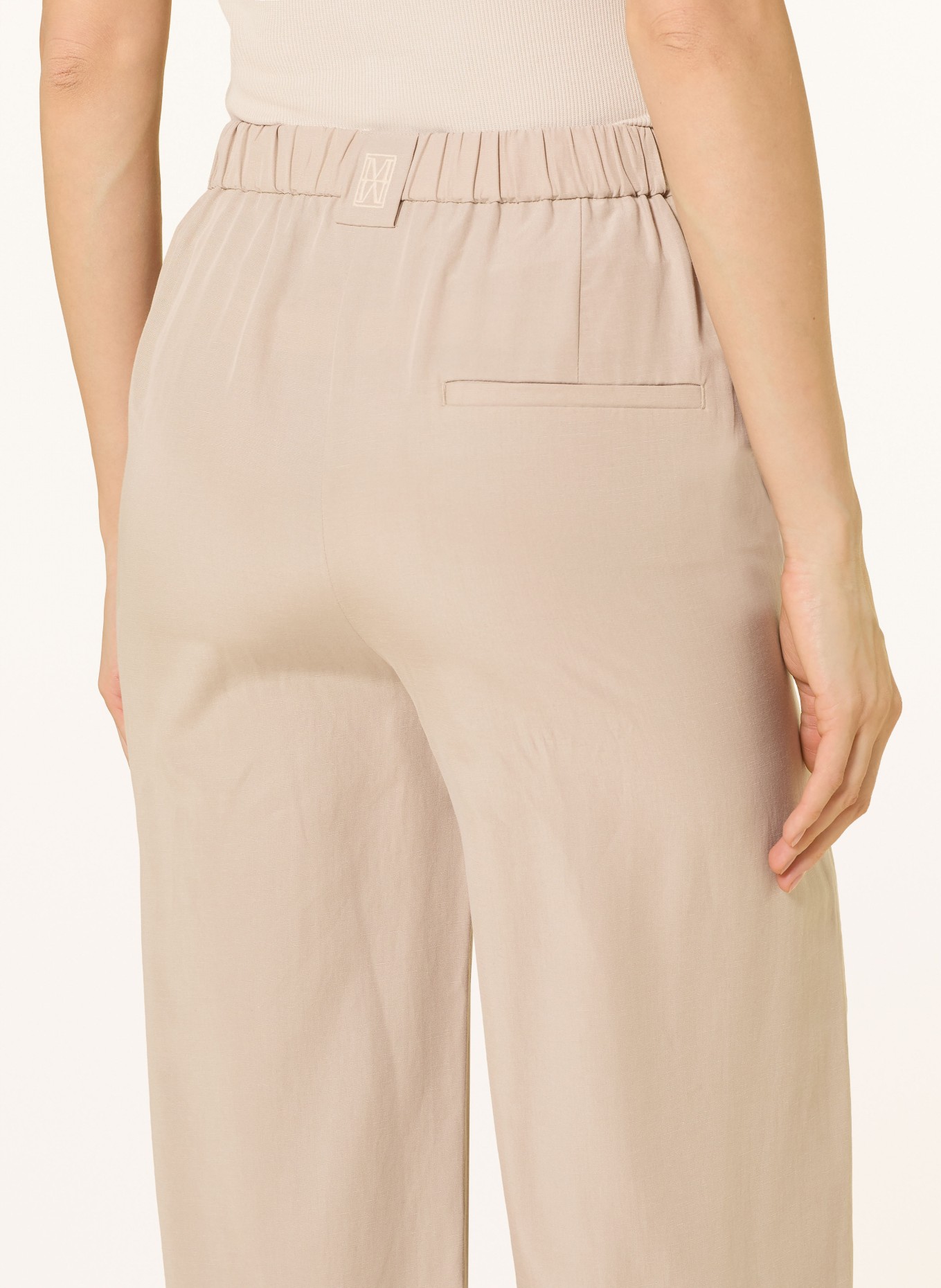 Marc O'Polo Spodnie MARGO WIDE: BEŻOWY