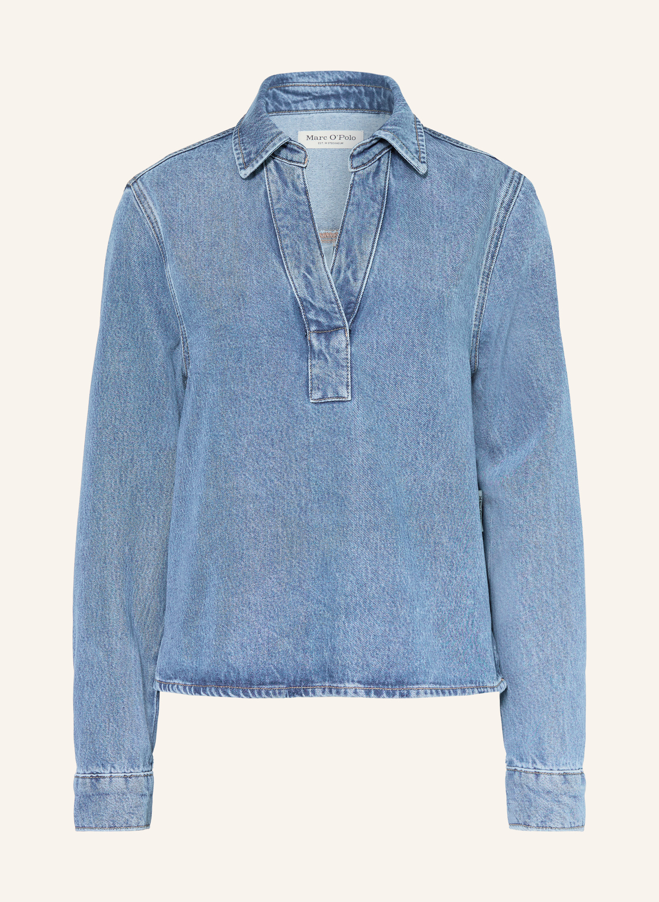 Marc O'Polo Blusenshirt in Jeansoptik: BLAU